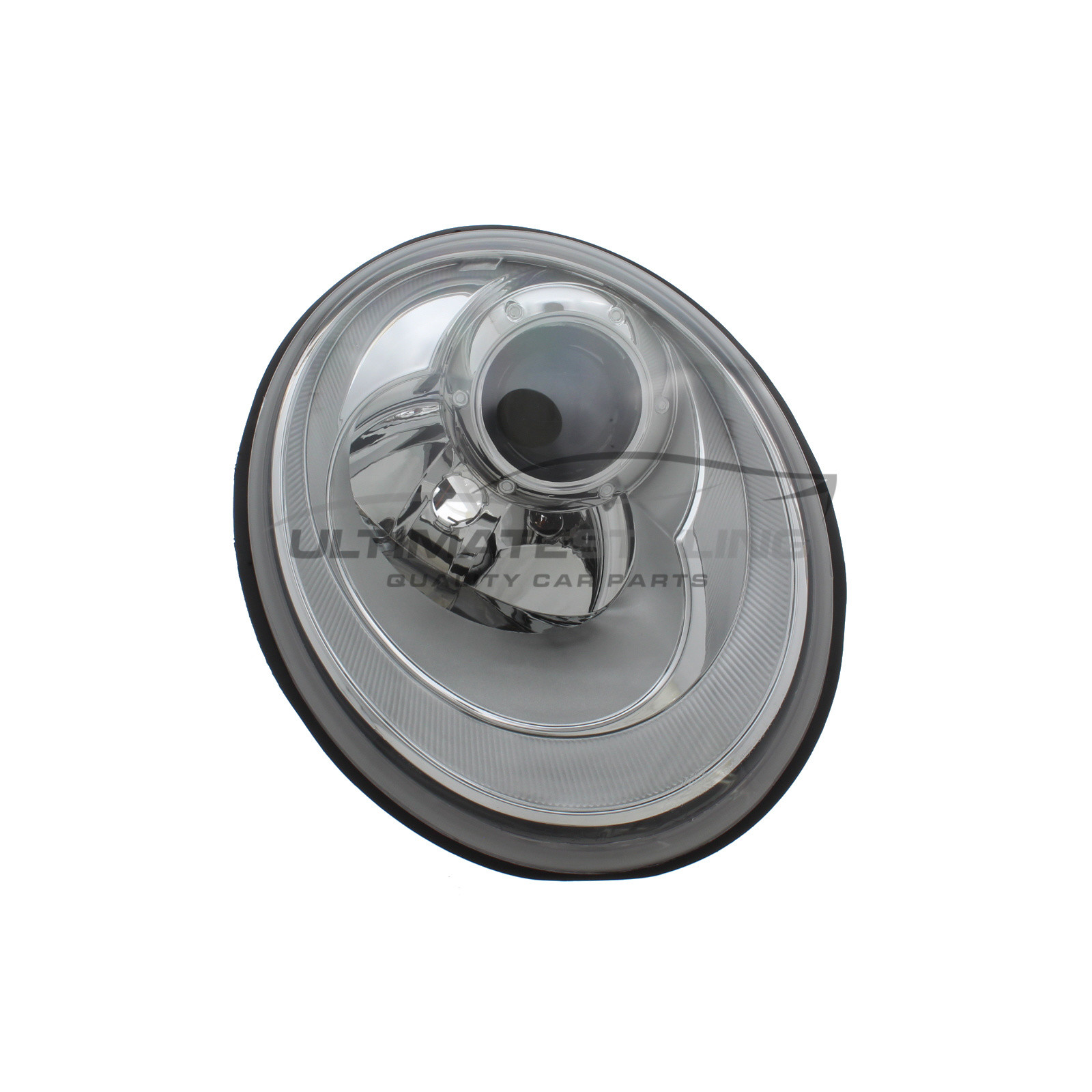 VW Beetle 2006-2011 Halogen, Electric With Motor, Chrome Headlight / Headlamp Drivers Side (RH)