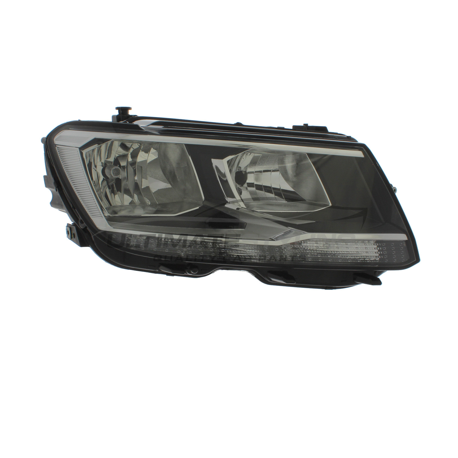 VW Tiguan 2016-2021 Halogen, Electric With Motor, Black Headlight / Headlamp Drivers Side (RH)