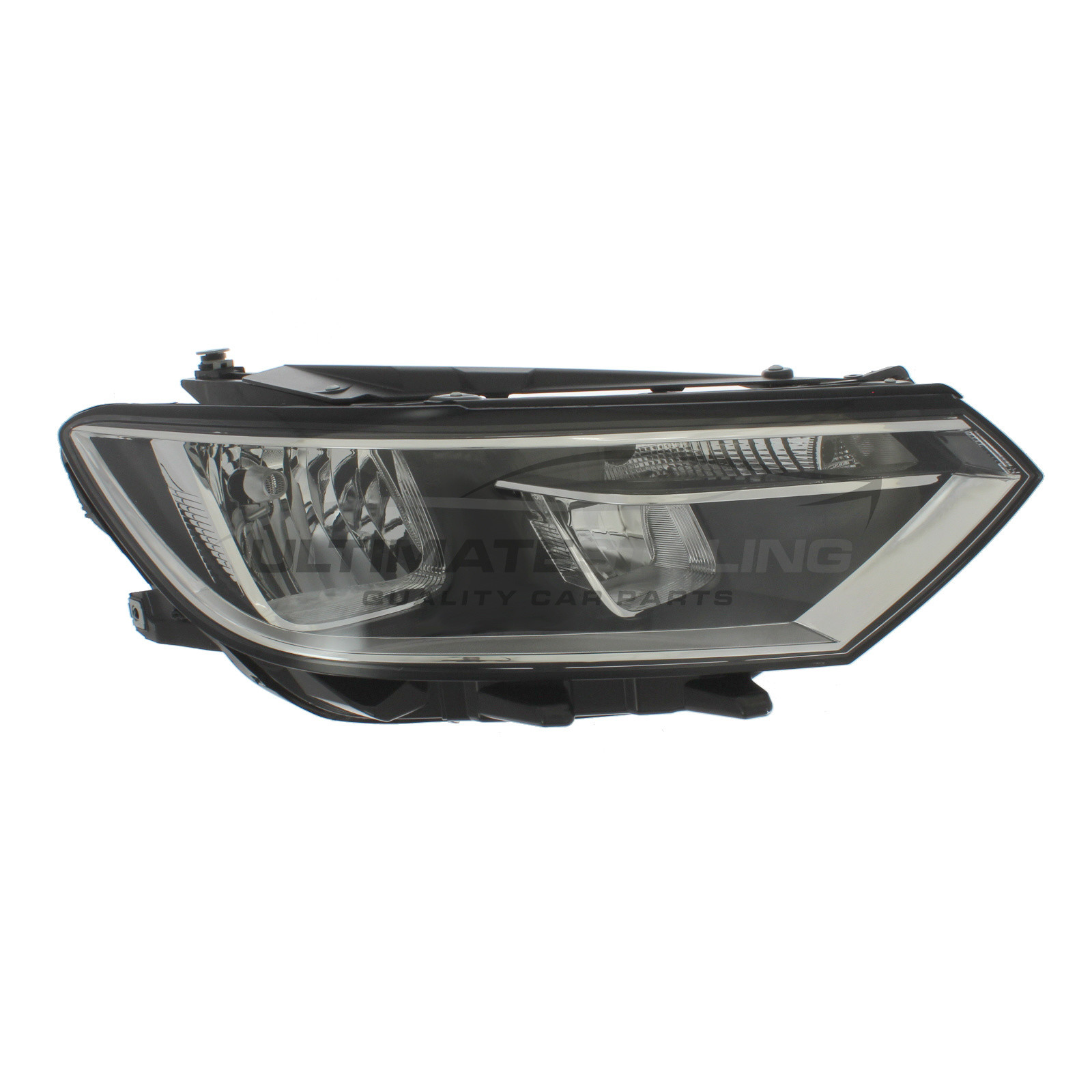 VW Passat 2014-2019 Halogen, Electric With Motor, Black Headlight / Headlamp Drivers Side (RH)