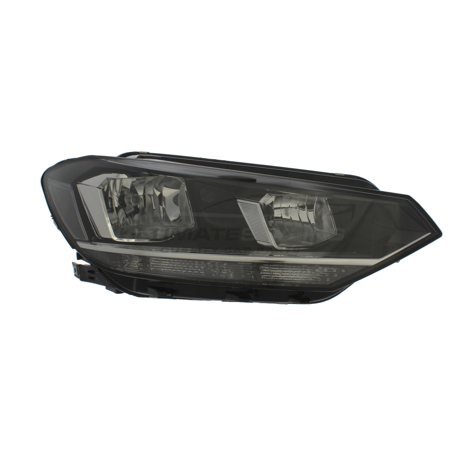 VW Touran 2015-> Halogen, Electric With Motor, Black Headlight / Headlamp (Twin Reflector) Drivers Side (RH)