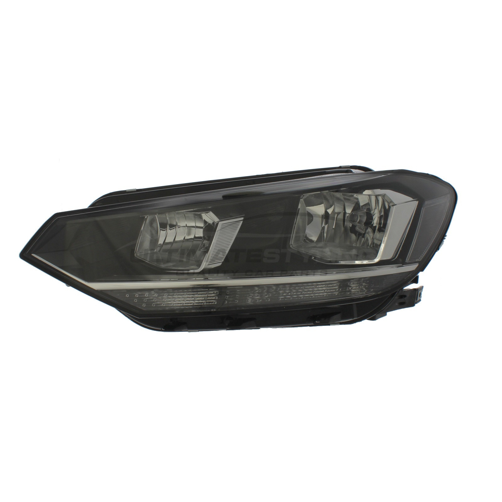 VW Touran 2015-> Halogen, Electric With Motor, Black Headlight / Headlamp (Twin Reflector) Passengers Side (LH)