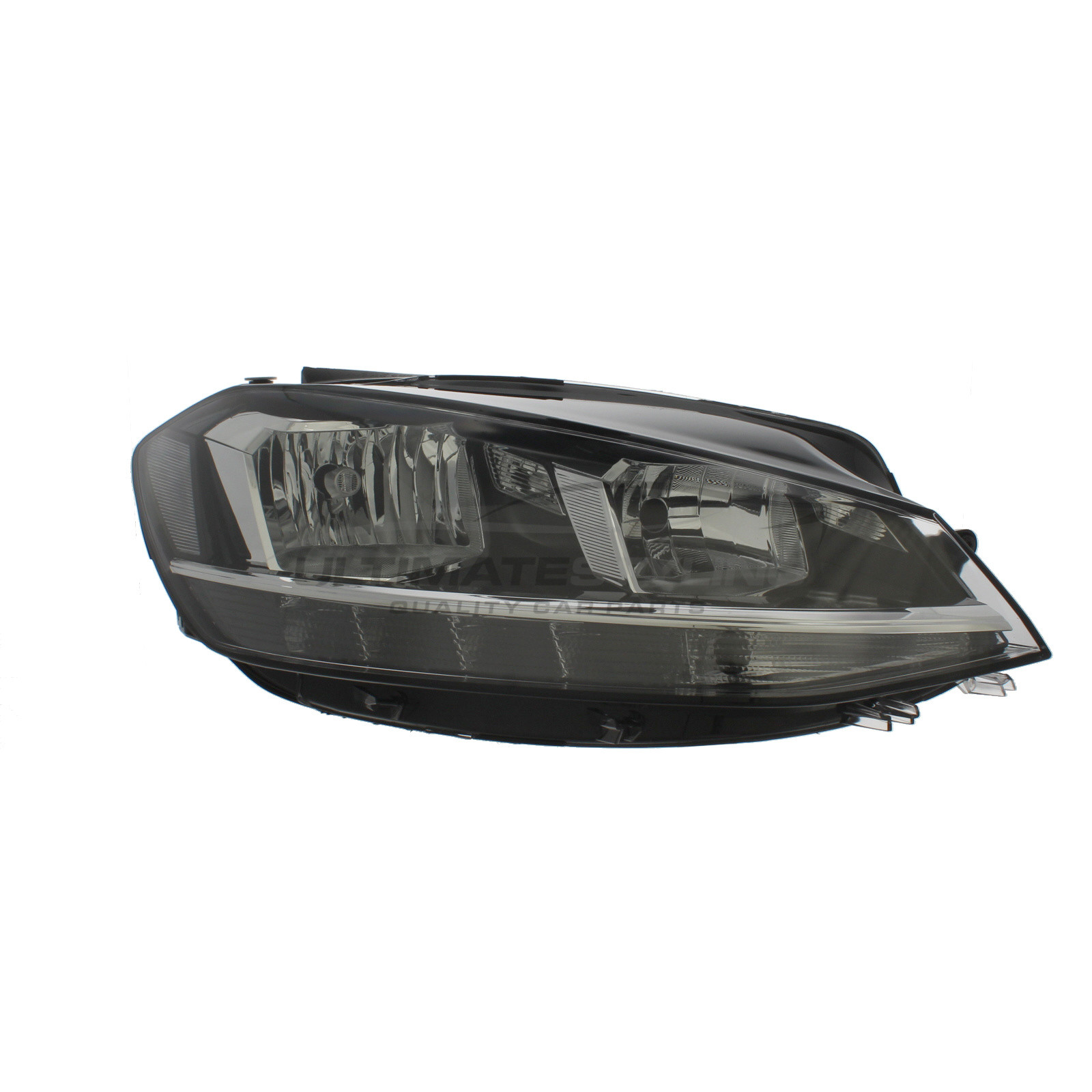 VW Golf 2017-2020 Halogen With LED Daytime Running Lamp, Electric With Motor, Black Headlight / Headlamp Drivers Side (RH)