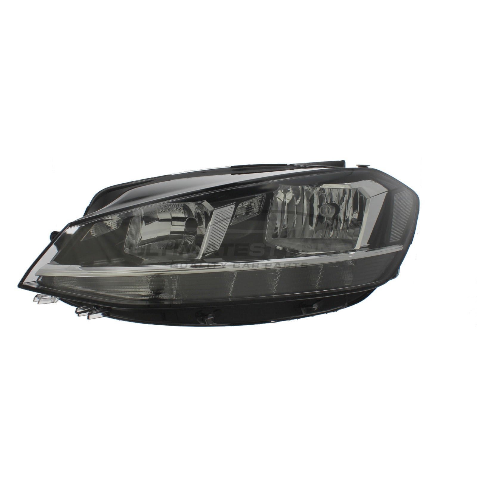 VW Golf 2017-2020 Halogen With LED Daytime Running Lamp, Electric With Motor, Black Headlight / Headlamp Passengers Side (LH)