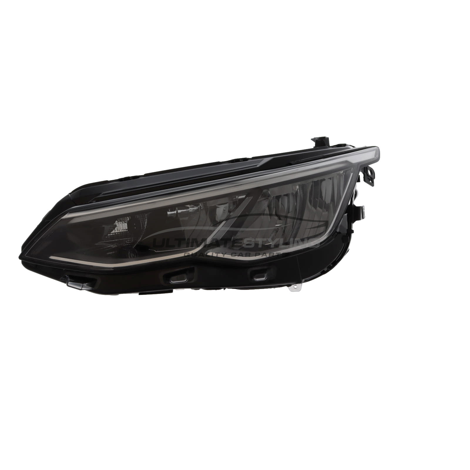 VW Golf Mk8 2020-> - LED Type Headlight / Headlamp - Integrated LED Daytime Running Lamp - Black Inner - Passenger Side Left Hand