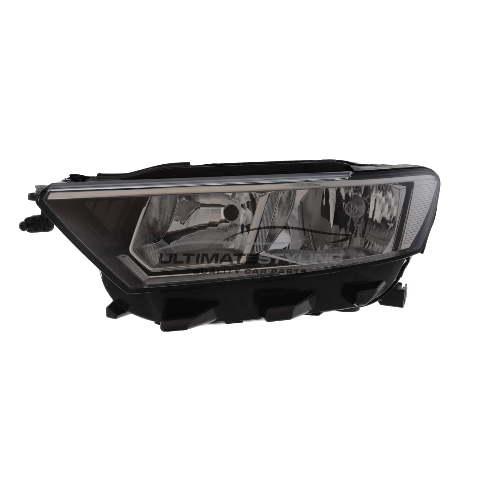VW T-Roc 2017-2022 - Twin Reflector Type Headlight / Headlamp - Black Inner - Passenger Side Left Hand