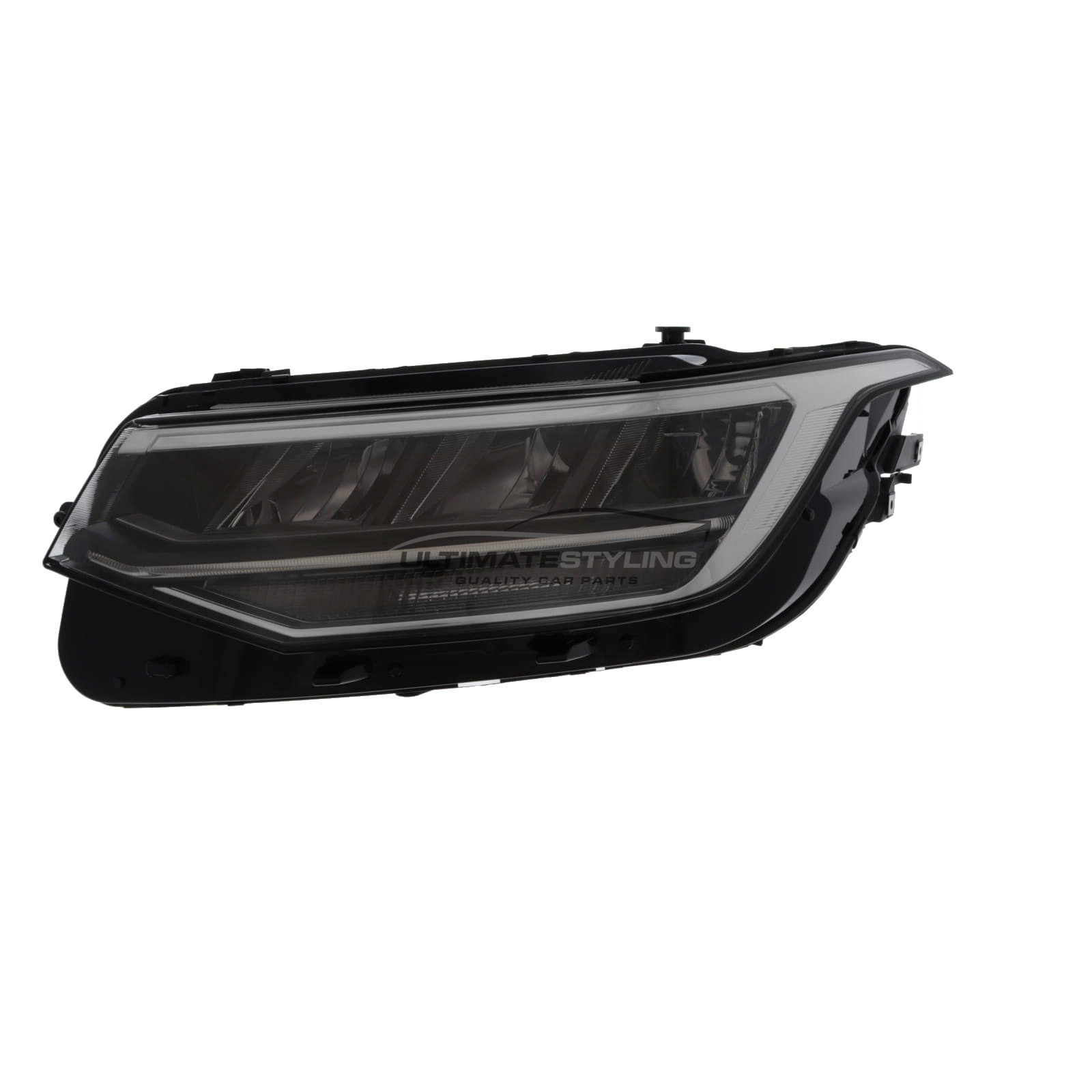 VW Tiguan 2020-2025 - Full LED Type Headlight / Headlamp - Black Inner - With LED Daytime Running Lamp - Electric Load Level Motor - Passenger Side Left Hand