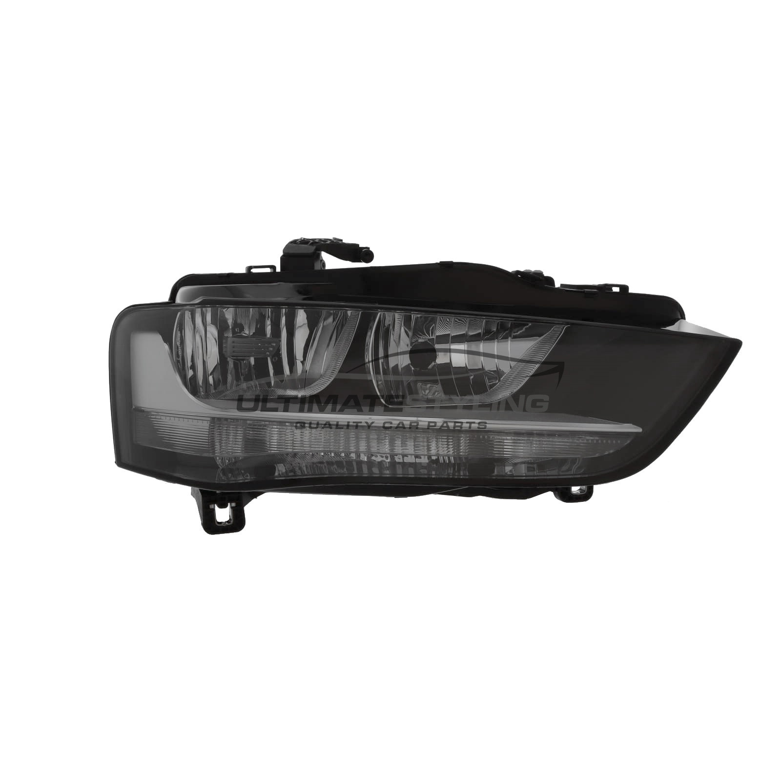 Audi A4 2011-2016 Halogen, Electric With Motor, Black Headlight / Headlamp Drivers Side (RH)
