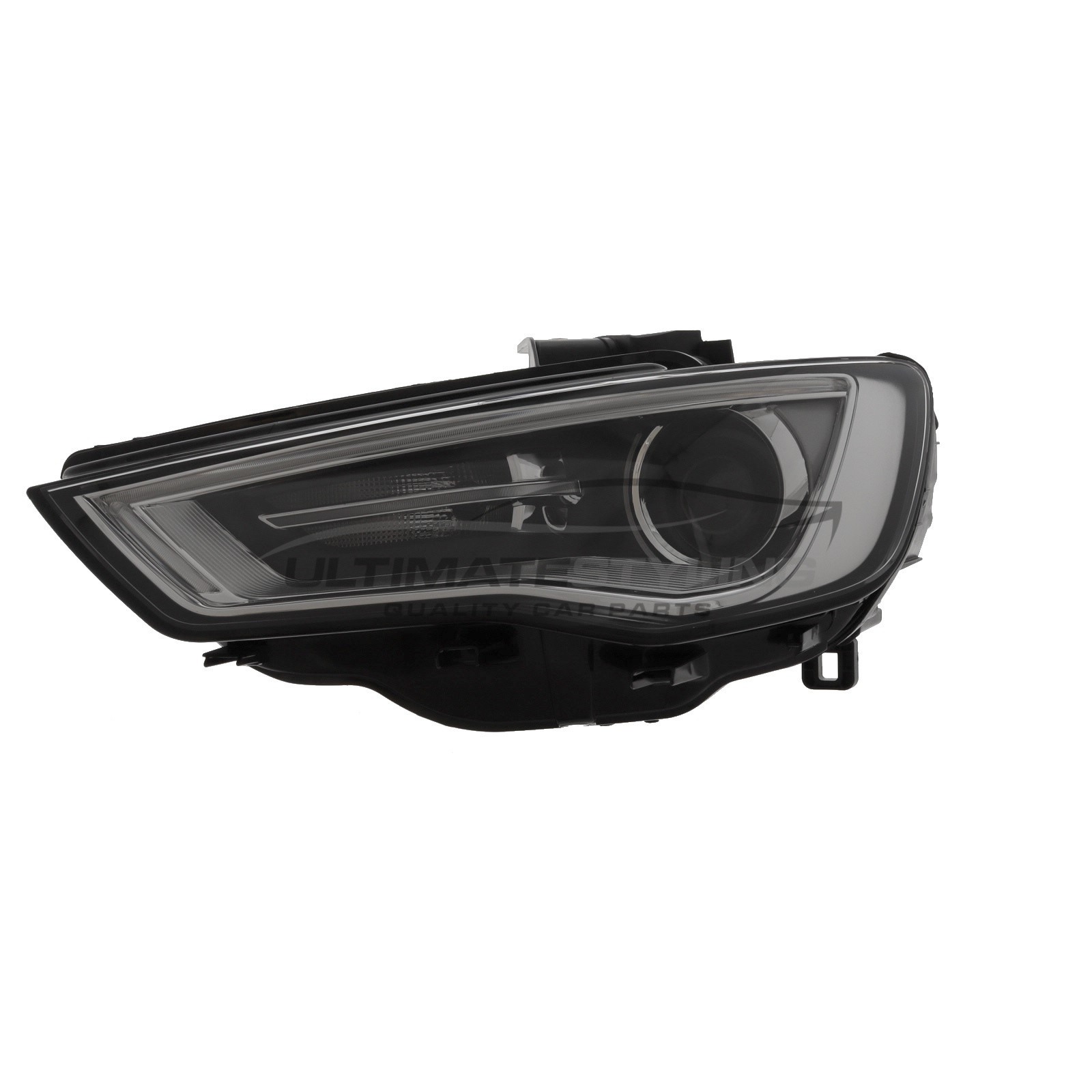 Audi A3 2012-2016, RS3 2012-2016, S3 2012-2016 Xenon With LED Daytime Running Lamp, Electric With Motor, Black Headlight / Headlamp Passengers Side (LH)