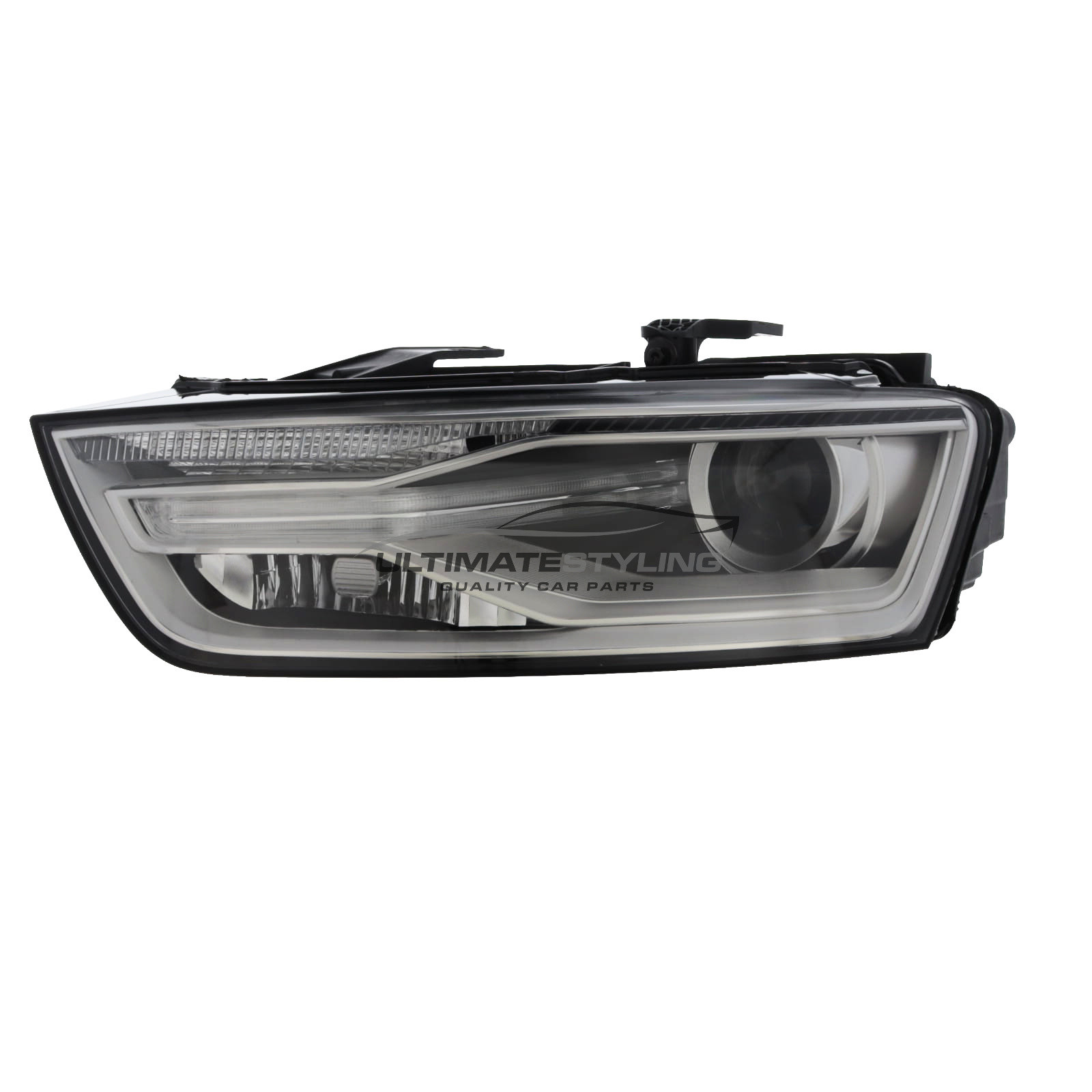 Audi Q3 2015-2019 / RSQ3 2015-2017 Headlight / Headlamp - Xenon - Projector Type - LED Daytime Running Lamp - Electric Motor Included - Chrome Inner - Passengers Side Nearside Left Hand