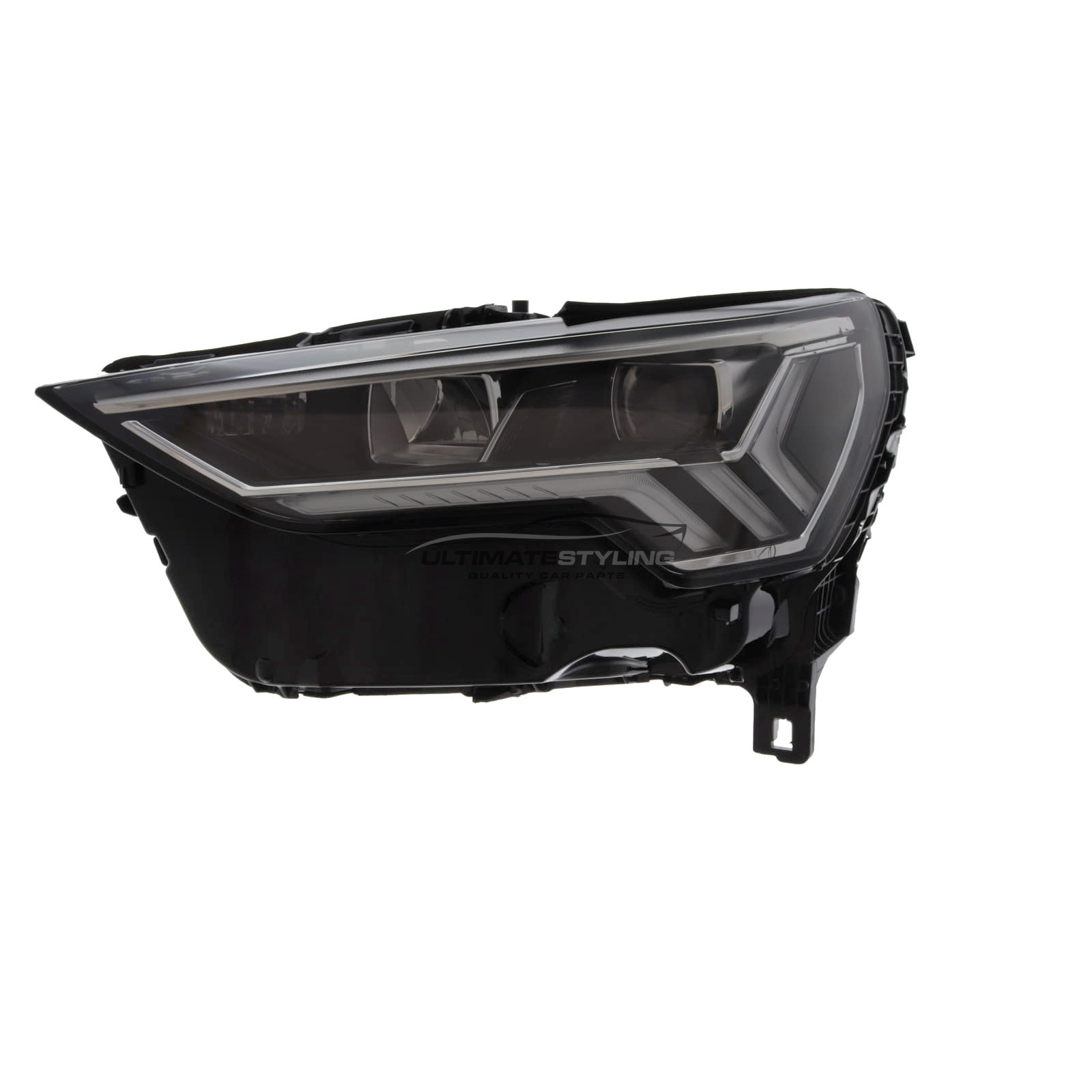 Audi Q3 2018-> / RSQ3 2019-2024 - Full LED Headlight / Headlamp - LED Daytime Running Lamp - AFS Adaptive Cornering Lamp - Black Inner - With Bulbs - Motor - Passenger Side Left Hand