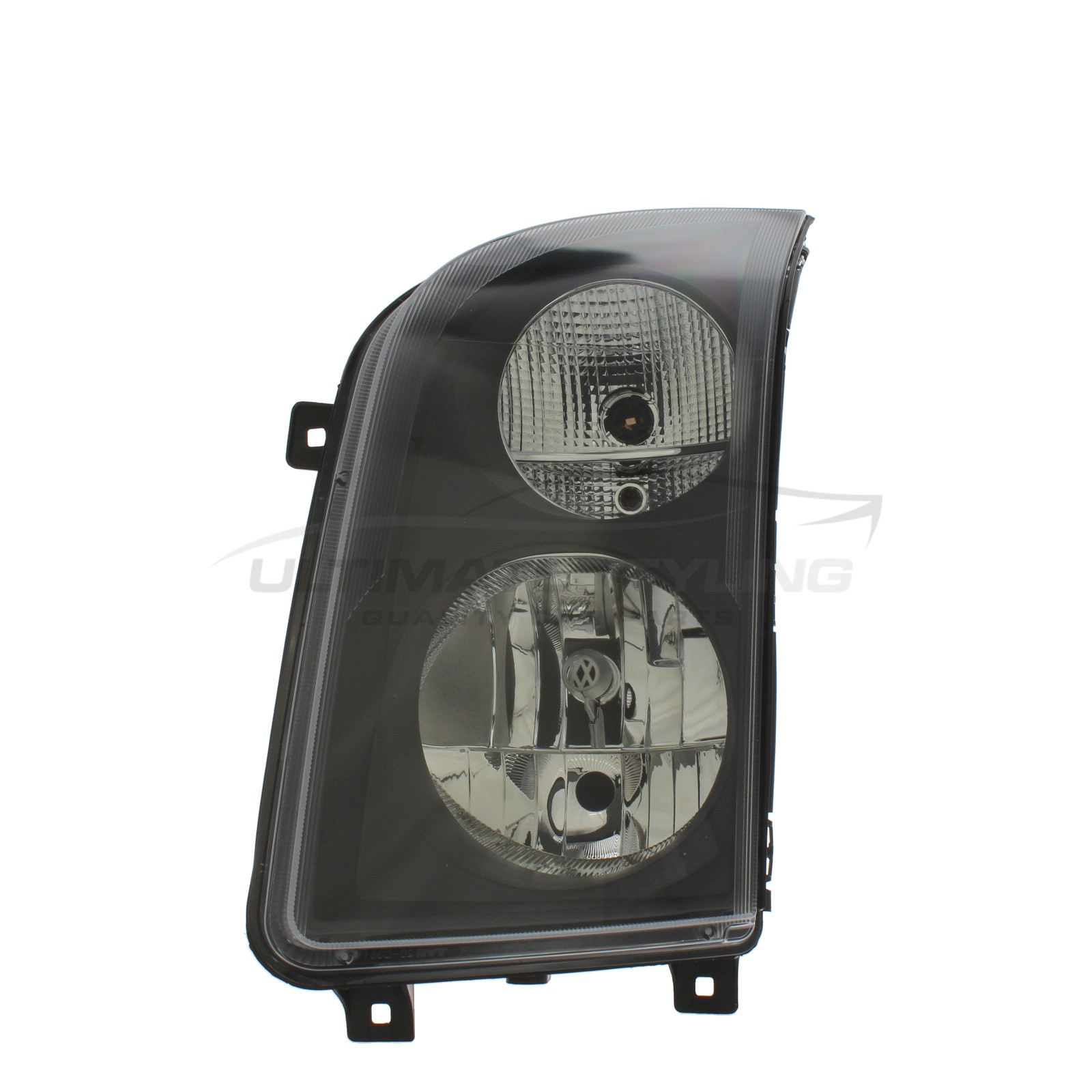 VW Crafter 2006-2016 Halogen, Electric Without Motor, Black Headlight / Headlamp Passengers Side (LH)