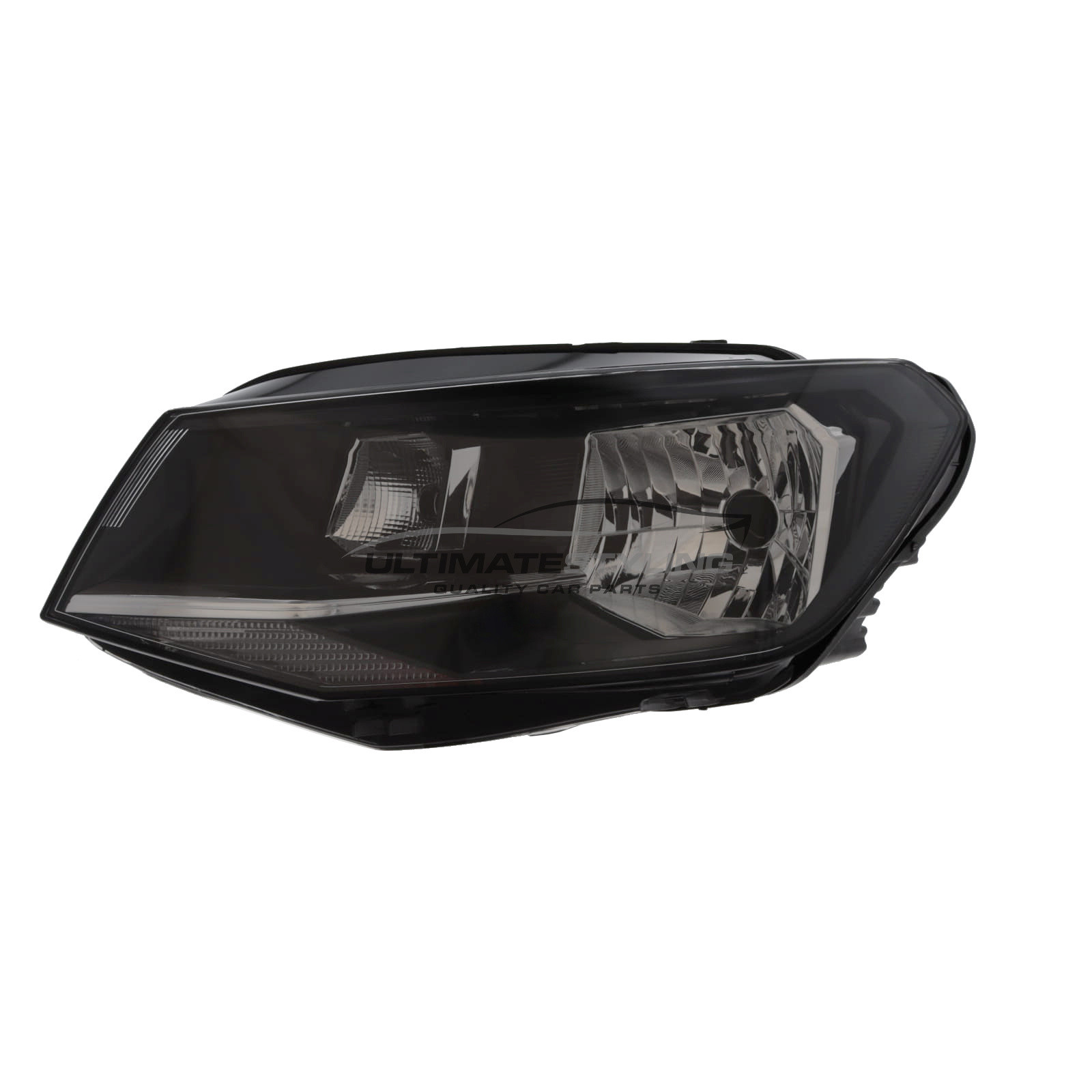 VW Caddy 2015-2021 Halogen, Electric With Motor, Black Headlight / Headlamp (Single Reflector) Passengers Side (LH)