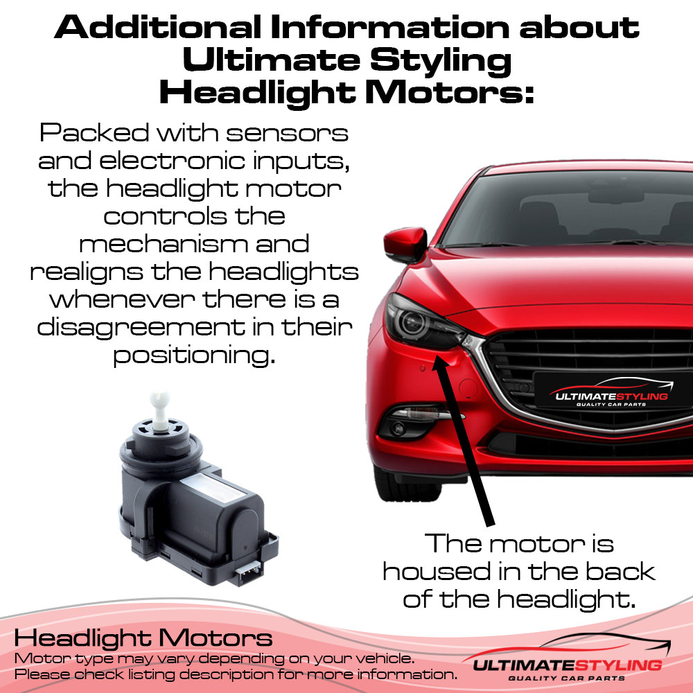 Headlamp Motor - Universal (LH or RH) for Audi A3 / A6, Mercedes Benz R Class, Porsche Cayenne / Panamera, Skoda Superb, Vauxhall Astra / Insignia / Signum / Vectra, VW Crafter / Golf / Golf Plus / Passat / Polo / Tiguan / Touareg and others