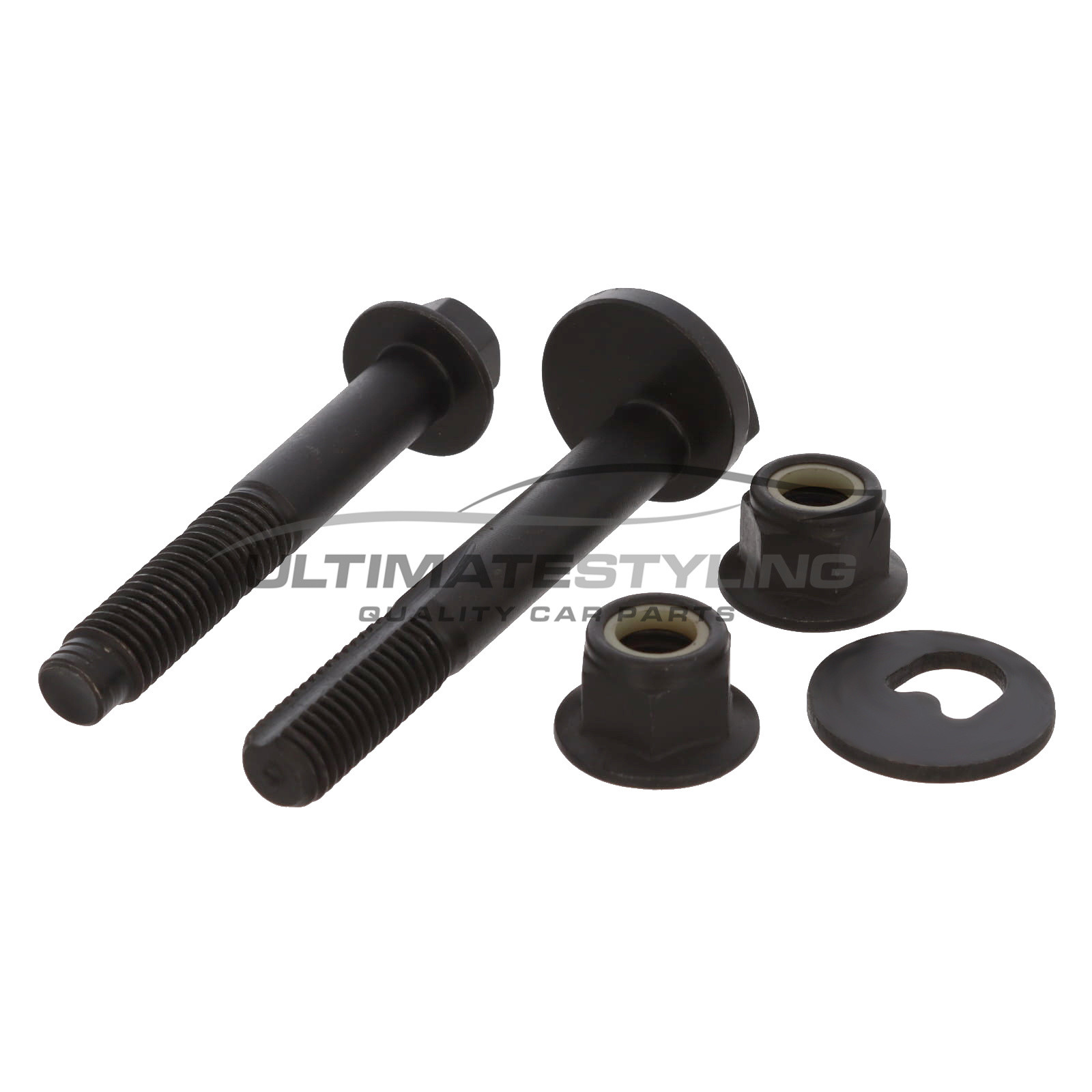 Ford C-Max 2007-2011 / Focus 1998-2012 / C-Max 2003-2007 , Mazda 3 Hatchback 2004-2014 / Mazda 3 Saloon 2004-2011 , Volvo C70 2006-2014 / V40 2004-2013 / V50 2004-2013 - Rear Lower Control Arm Camber Bolt & Washer Fitting Kit - Universal - Left Or Right