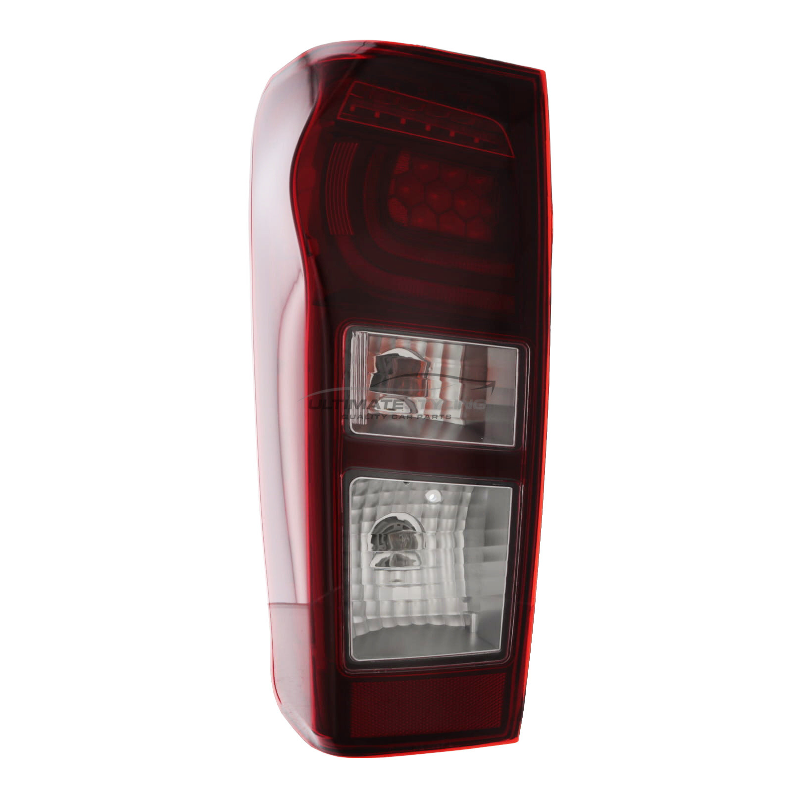 Isuzu D-MAX Pickup 2017-2022 LED - Rear Light / Tail Light - Dark Red With Clear Indicator - Passengers Side Nearside Left Hand