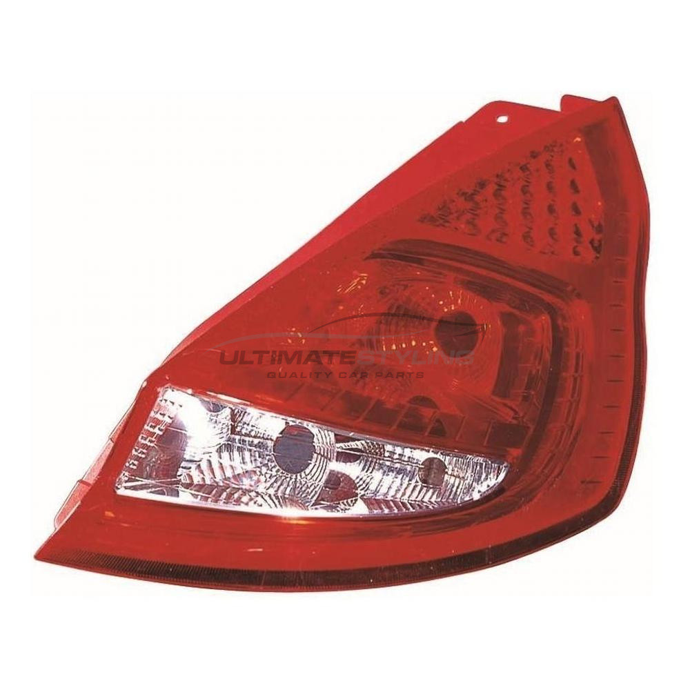Ford Fiesta 2008-2013 Non-LED with Clear Indicator Rear Light / Tail Light Excluding Bulb Holder Drivers Side (RH)