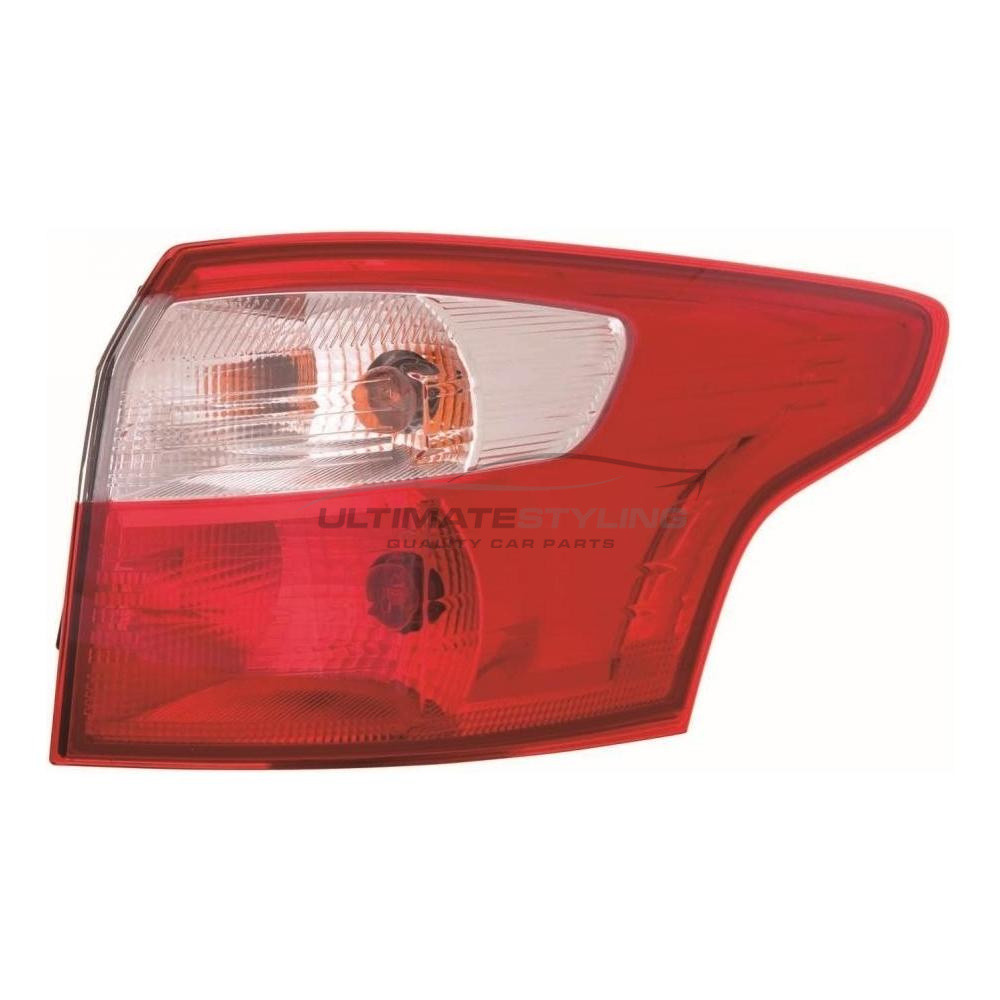 Ford Focus 2011-2015 Non-LED Outer (Wing) Rear Light / Tail Light Excluding Bulb Holder Drivers Side (RH)