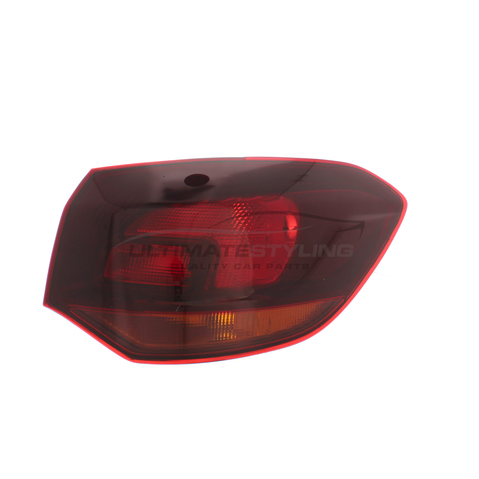 Vauxhall Astra 2010-2016 Non-LED Smoked & Red Lens With Amber Indicator Outer (Wing) Rear Light / Tail Light Excluding Bulb Holder Drivers Side (RH)