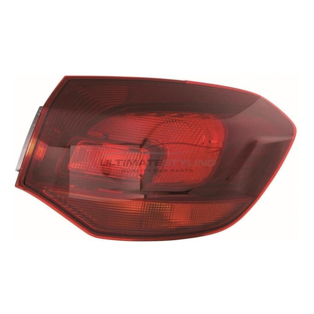 Vauxhall Astra 2010-2016 Non-LED Smoked & Red Lens With Amber Indicator Outer (Wing) Rear Light / Tail Light Excluding Bulb Holder Drivers Side (RH)