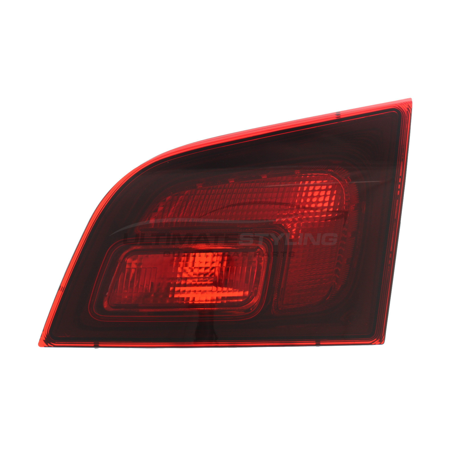 Vauxhall Astra 2010-2016 Non-LED Smoked & Red Lens Inner (Boot) Rear Light / Tail Light Excluding Bulb Holder Drivers Side (RH)