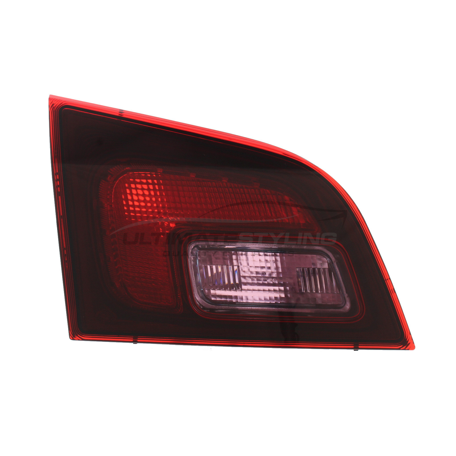 Vauxhall Astra 2010-2016 Non-LED Smoked & Red Lens Inner (Boot) Rear Light / Tail Light Excluding Bulb Holder Passenger Side (LH)