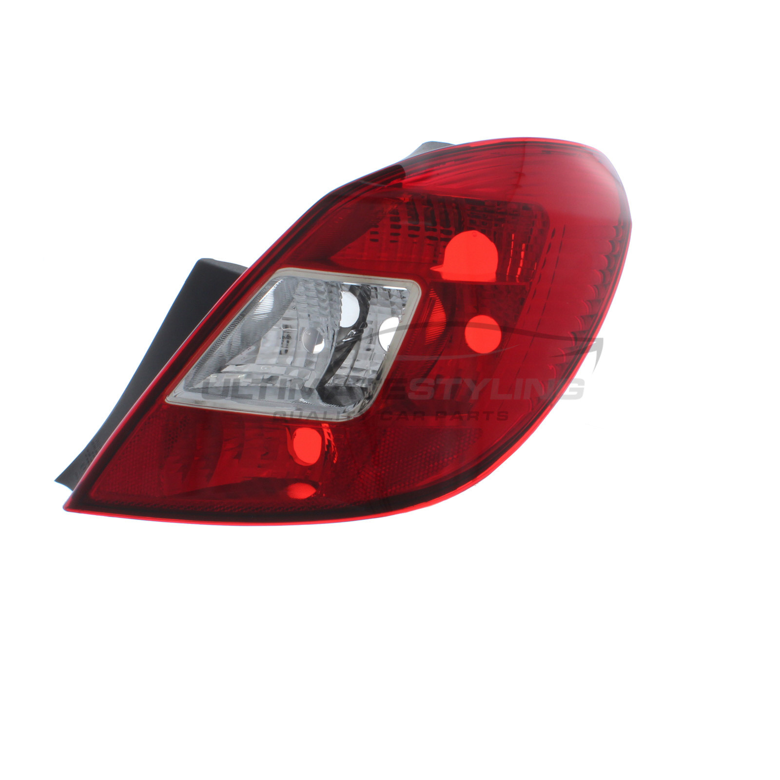 Vauxhall Corsa 2006-2015 Non-LED Red Lens With Clear Indicator Rear Light / Tail Light Excluding Bulb Holder Drivers Side (RH)
