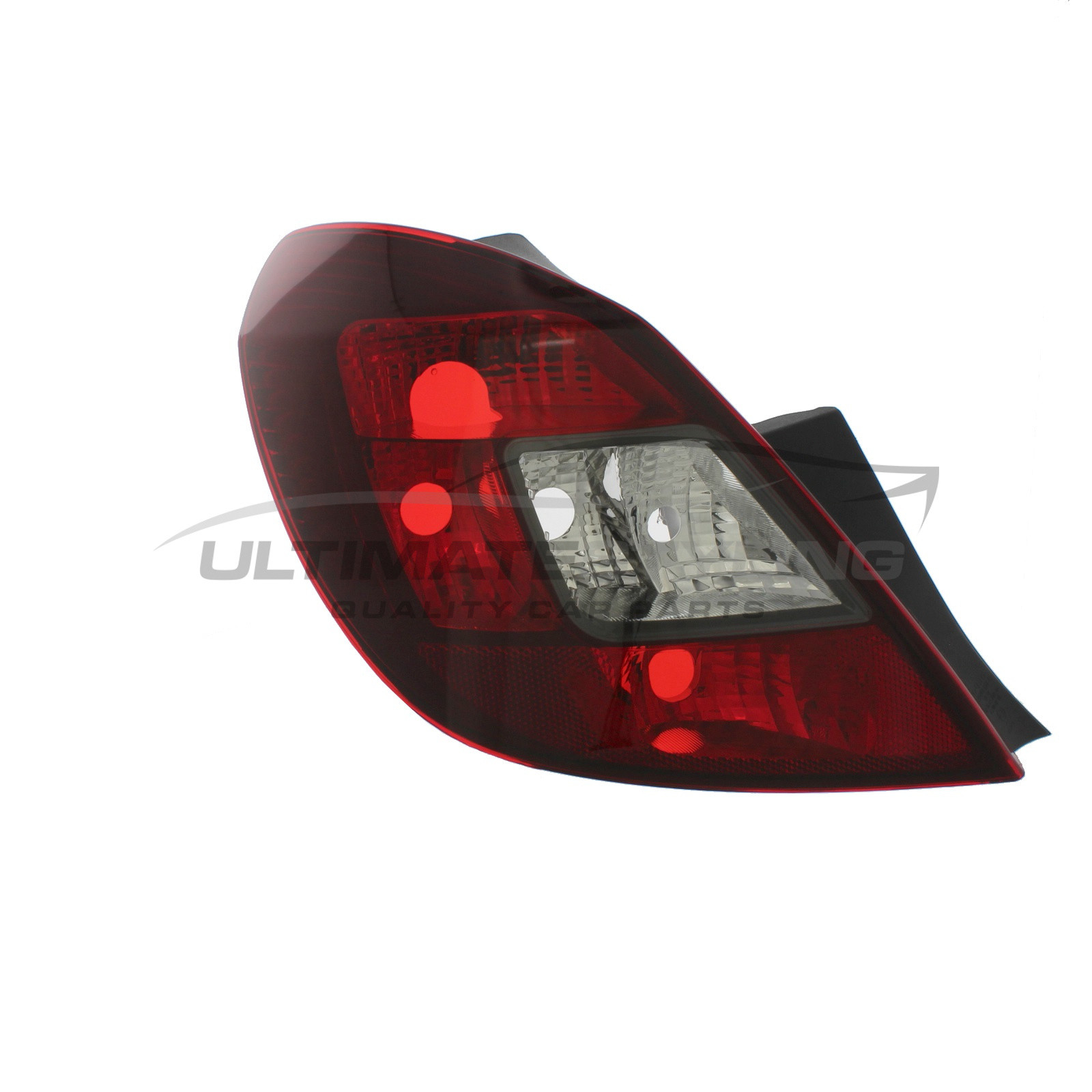 Vauxhall Corsa 2010-2015 Non-LED Dark Red Lens With Smoked Indicator Rear Light / Tail Light Excluding Bulb Holder Passenger Side (LH)