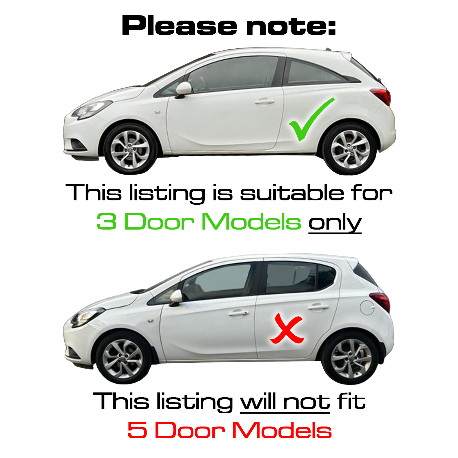 Vauxhall Corsa 2014-2020 Non-LED Rear Light / Tail Light Excluding Bulb Holder - 3 Door Models - Drivers Side (RH)