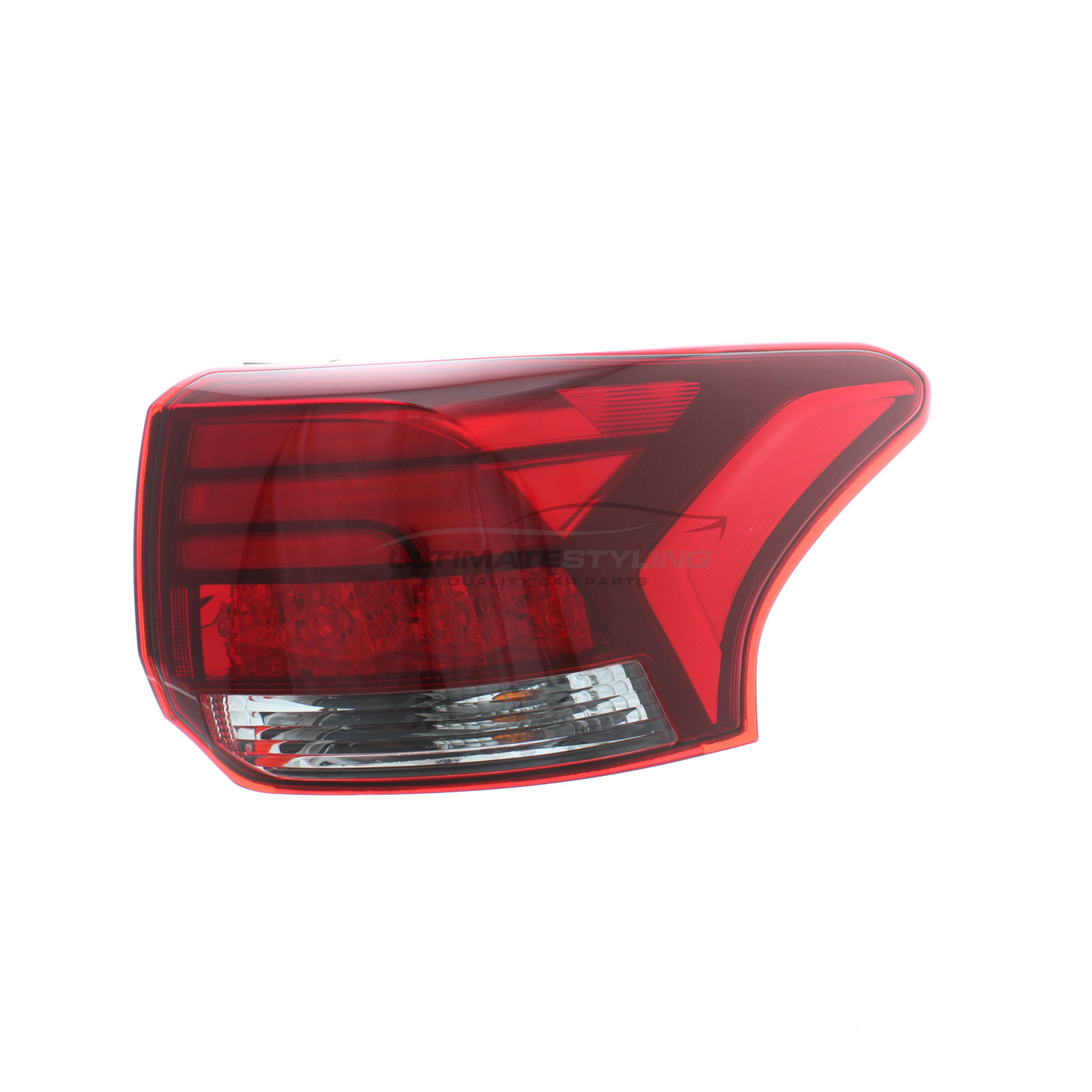 Mitsubishi Outlander 2015-2021 LED Red Lens With Clear Indicator Outer (Wing) Rear Light / Tail Light Including Bulb Holder Drivers Side (RH)