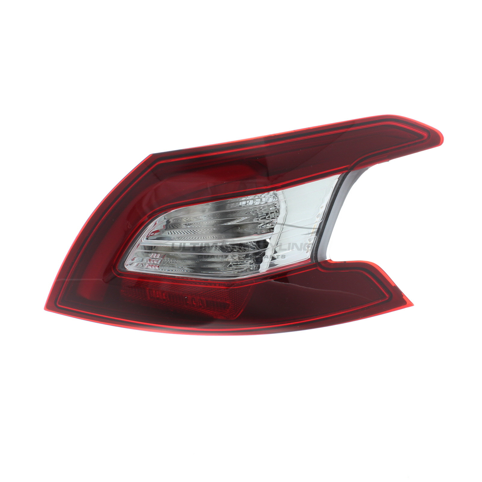 Peugeot 308 2013-2017 LED Red Lens With Clear Indicator Outer (Wing) Rear Light / Tail Light Excluding Bulb Holder Drivers Side (RH)