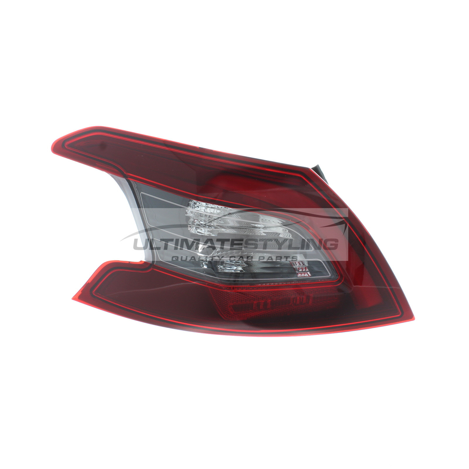 Peugeot 308 2017-2022 LED Dark Red Lens With Smoked Indicator Outer (Wing) Rear Light / Tail Light Excluding Bulb Holder Passenger Side (LH)