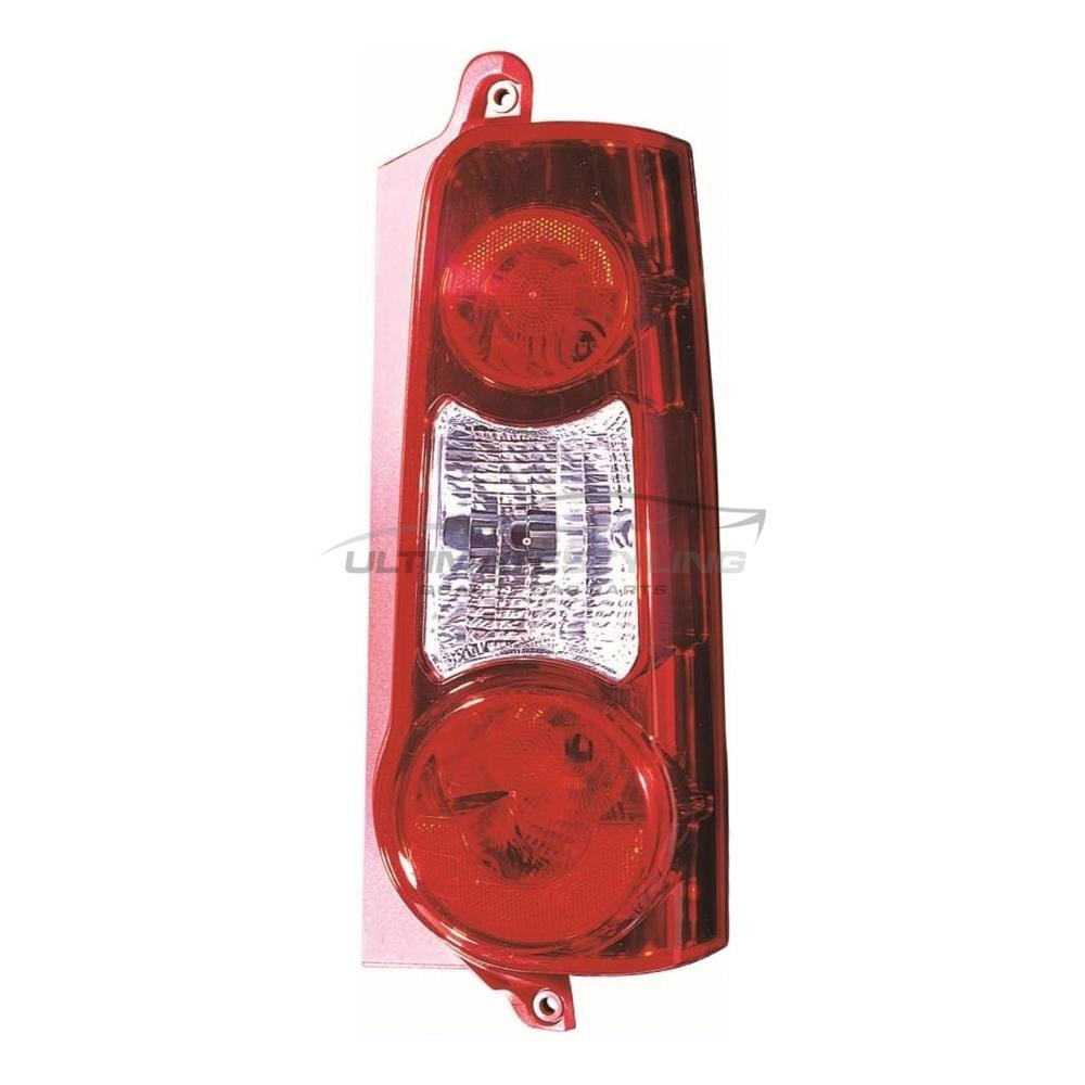 Citroen Berlingo 2008-2012 / Peugeot Partner 2008-2012 Non-LED Red Surround Rear Light / Tail Light Excluding Bulb Holder Drivers Side (RH)