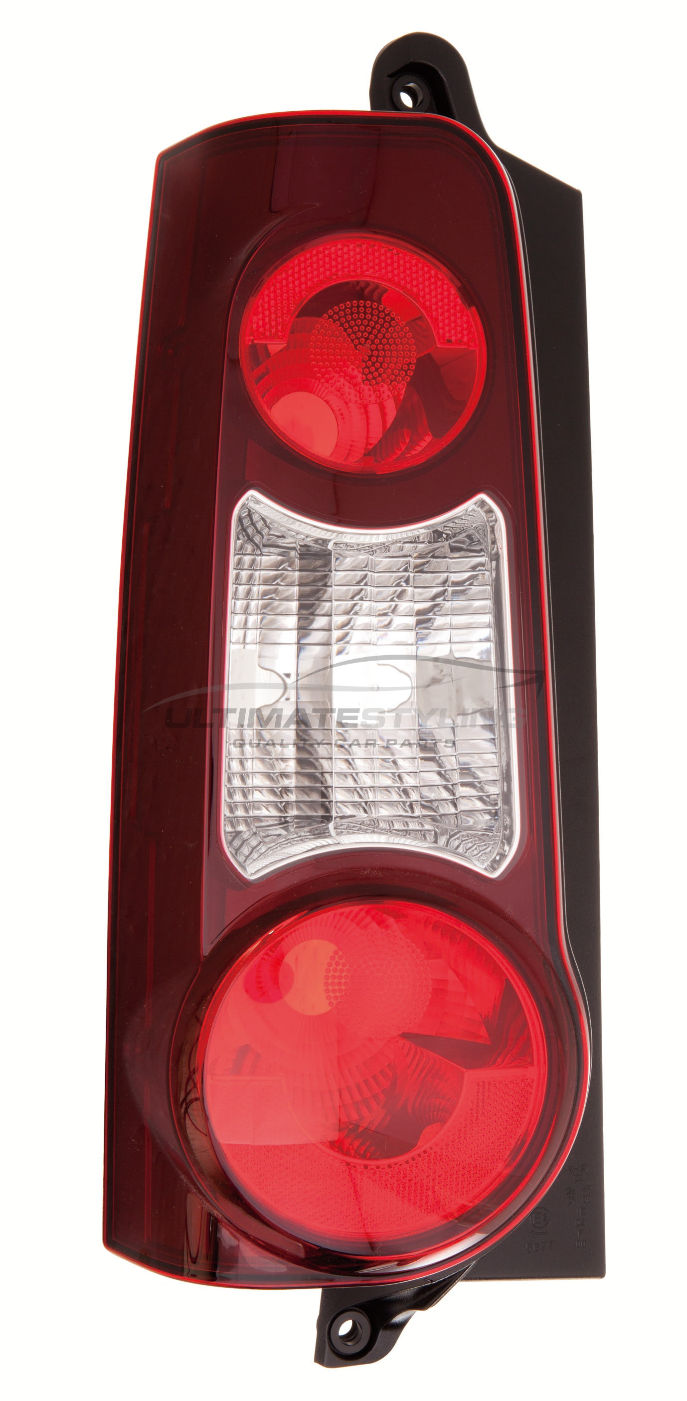 Citroen Berlingo 2012-2019 / Peugeot Partner 2012-2019 Non-LED Dark Red Surround Rear Light / Tail Light Excluding Bulb Holder Passenger Side (LH)