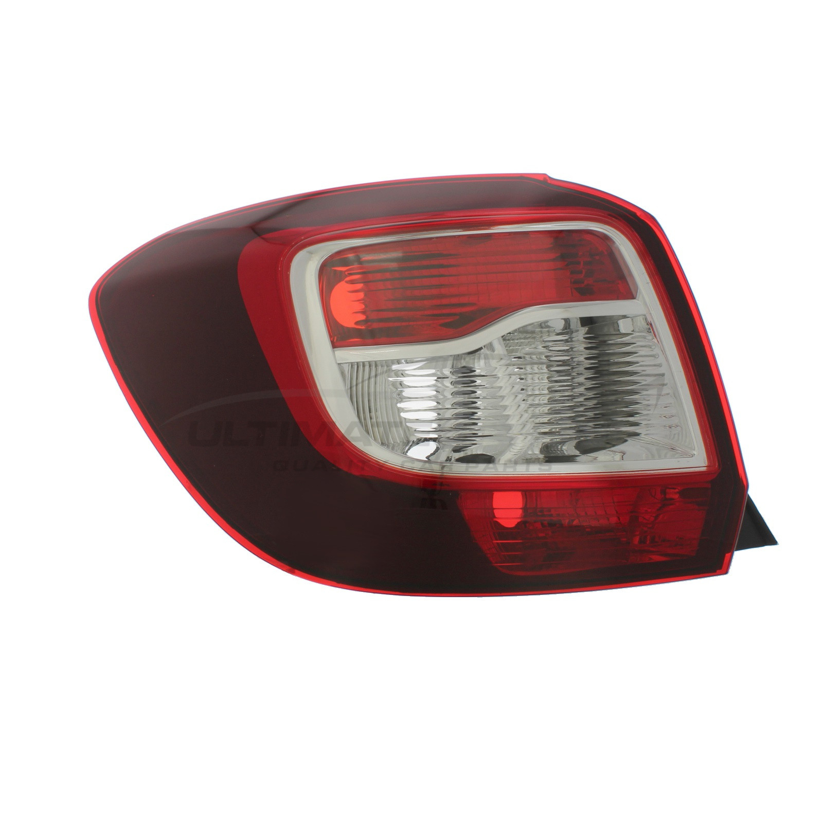 Dacia Sandero 2013-2017 Non-LED Dark Red Surround With Clear Indicator Rear Light / Tail Light Excluding Bulb Holder Passenger Side (LH)