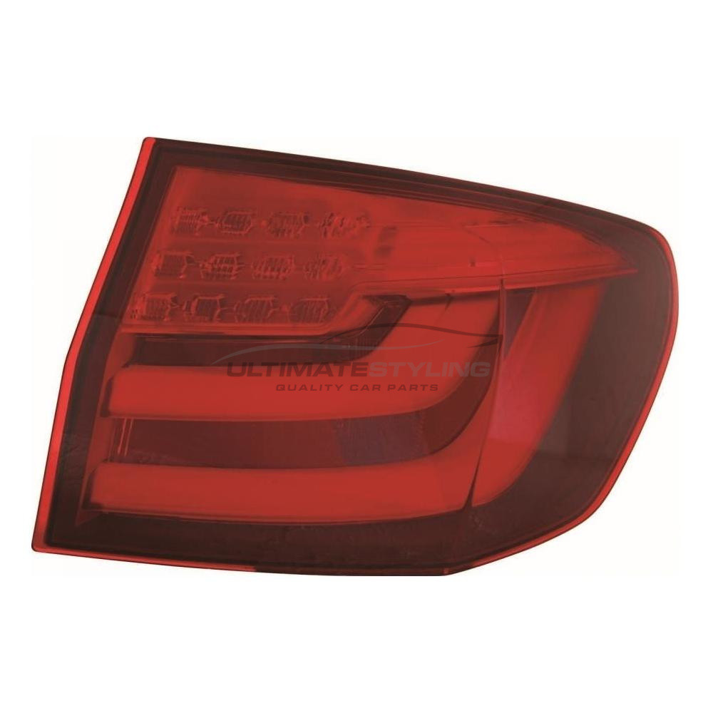 BMW 5 Series 2010-2015 LED Red Lens Outer (Wing) Rear Light / Tail Light Including Bulb Holder Drivers Side (RH)