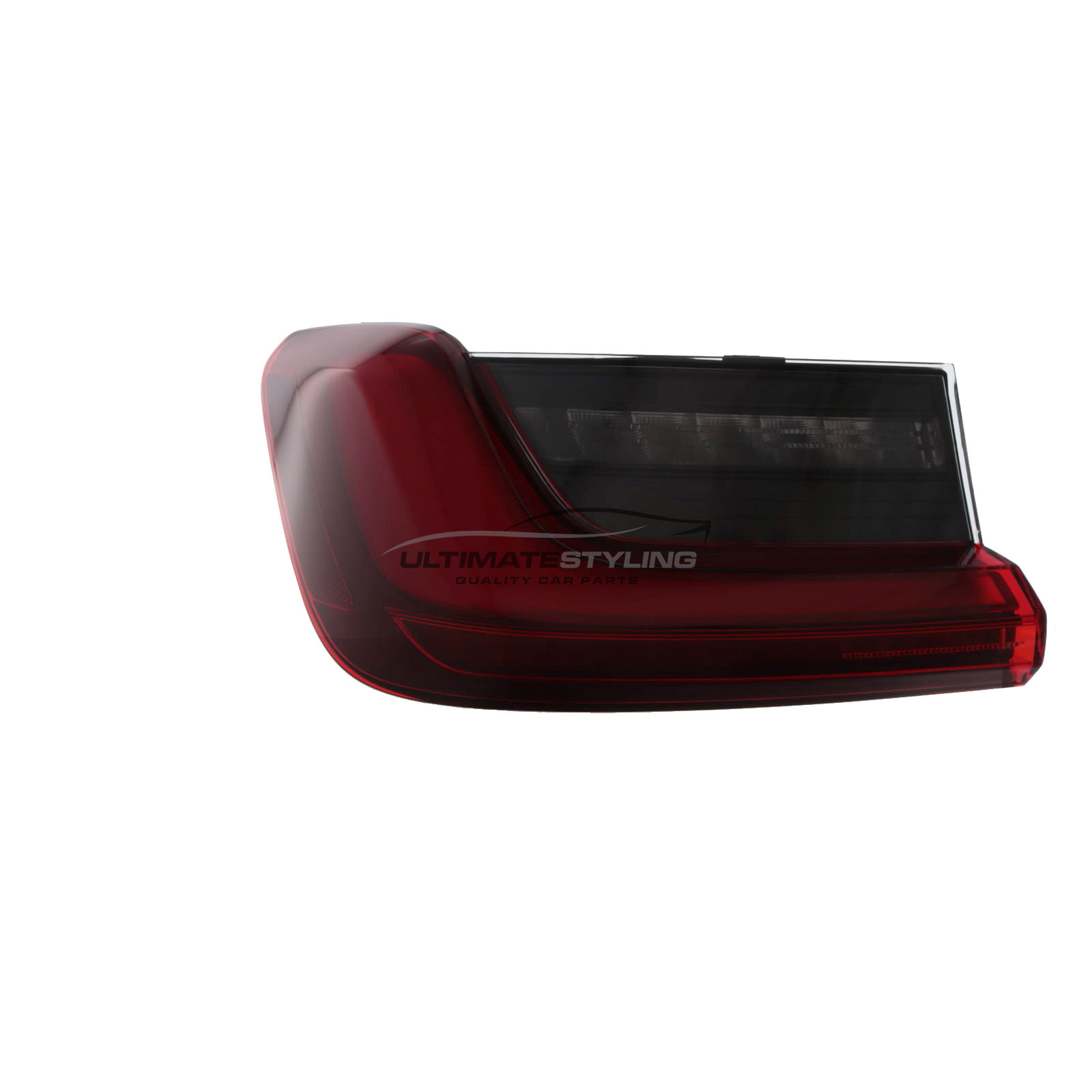 BMW 3 Series 2022-> - Rear Light / Tail Light - Outer (Wing) - Red & Smoked - LED Type - Includes Bulbs & Holder - Passenger Side Left Hand