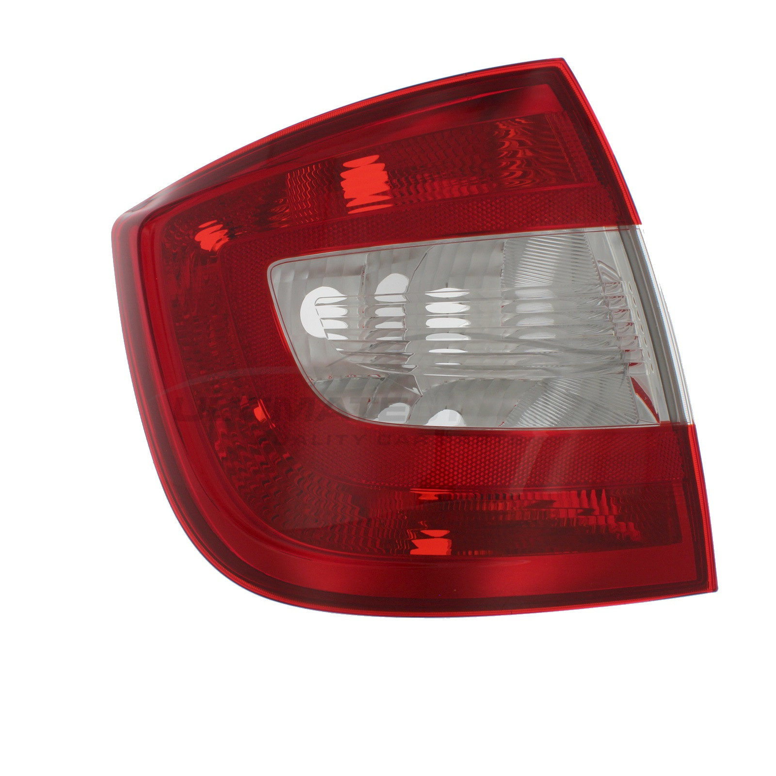 Skoda Rapid 2012-2019 Non-LED Red Lens With Clear Indicator Rear Light / Tail Light Excluding Bulb Holder Passenger Side (LH)
