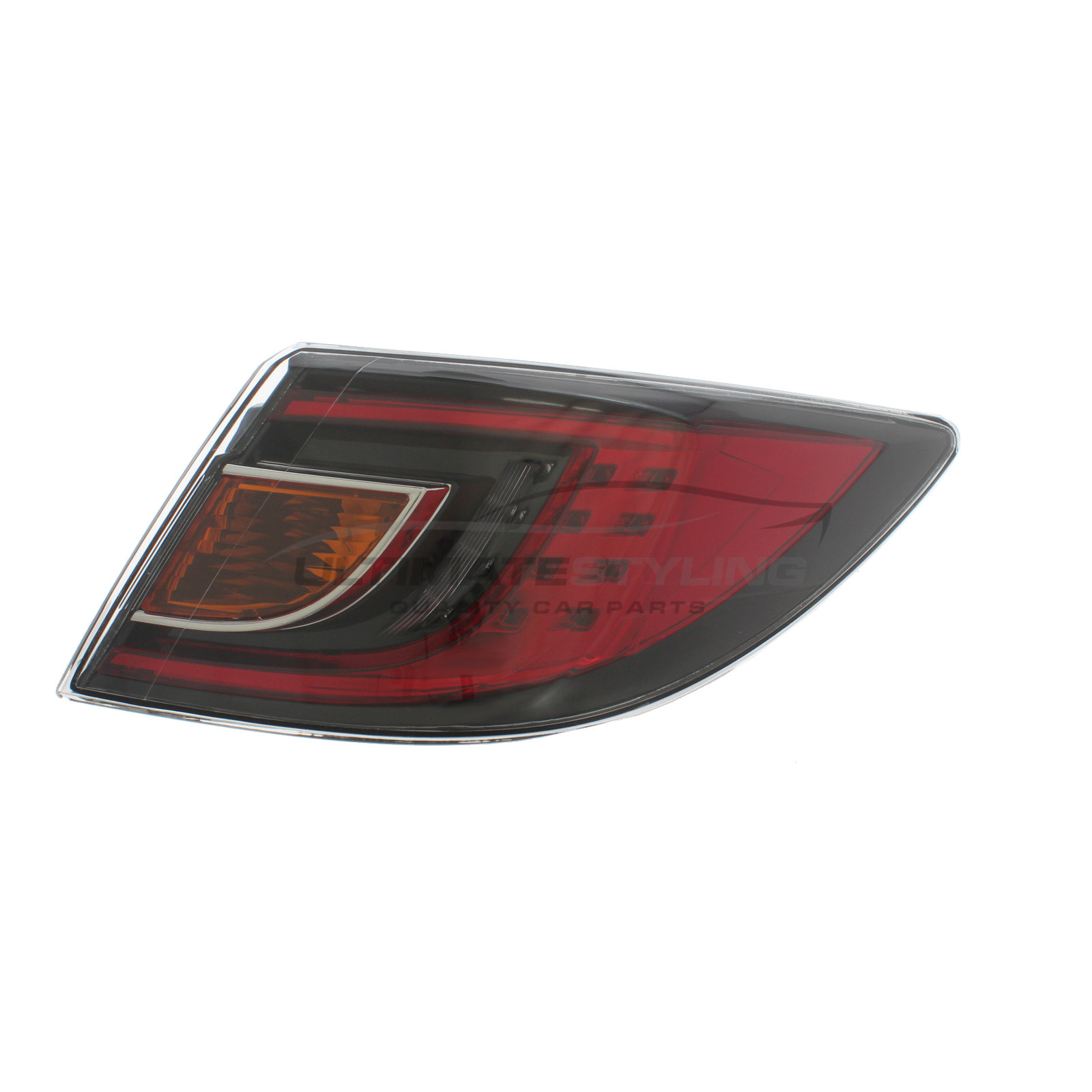 Mazda 6 2007-2010 LED Red & Black Lens With Amber Indicator Outer (Wing) Rear Light / Tail Light Excluding Bulb Holder Drivers Side (RH)