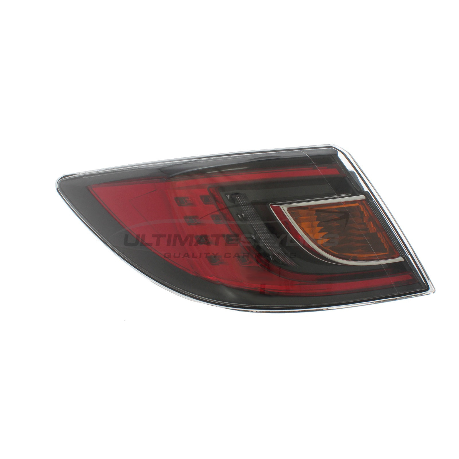 Mazda 6 2007-2010 LED Red & Black Lens With Amber Indicator Outer (Wing) Rear Light / Tail Light Excluding Bulb Holder Passenger Side (LH)