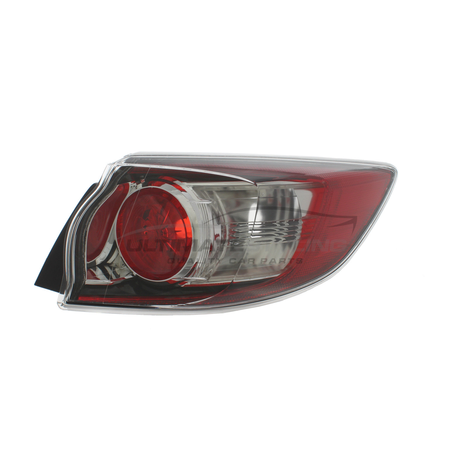 Mazda 3 2009-2014 Non-LED Red Edging with Red Circular Centre Outer (Wing) Rear Light / Tail Light Excluding Bulb Holder Drivers Side (RH)