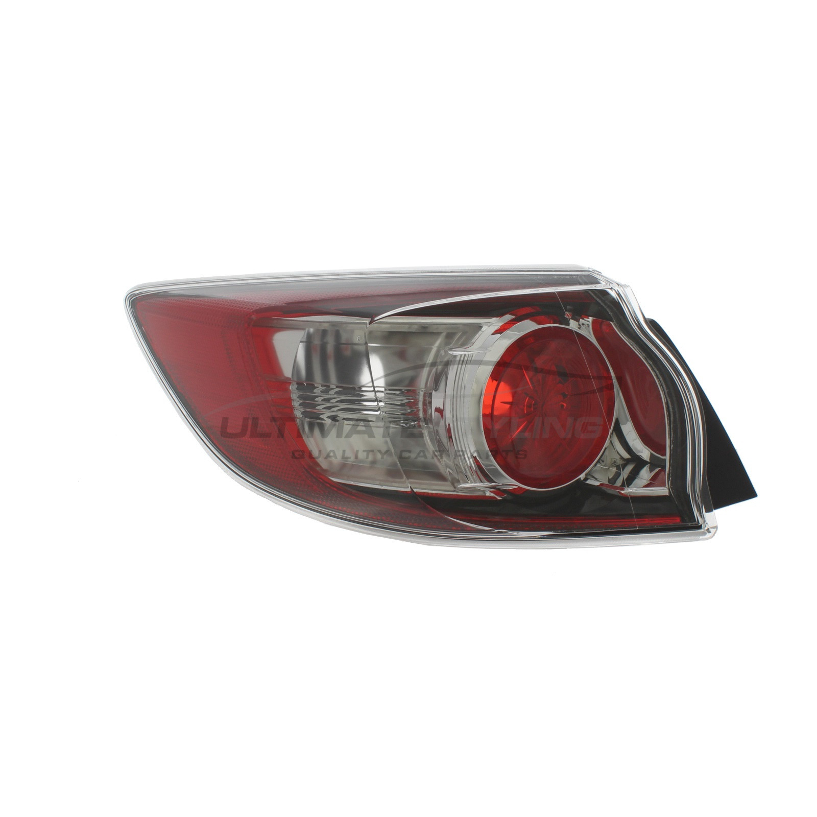 Mazda 3 2009-2014 Non-LED Red Edging with Red Circular Centre Outer (Wing) Rear Light / Tail Light Excluding Bulb Holder Passenger Side (LH)