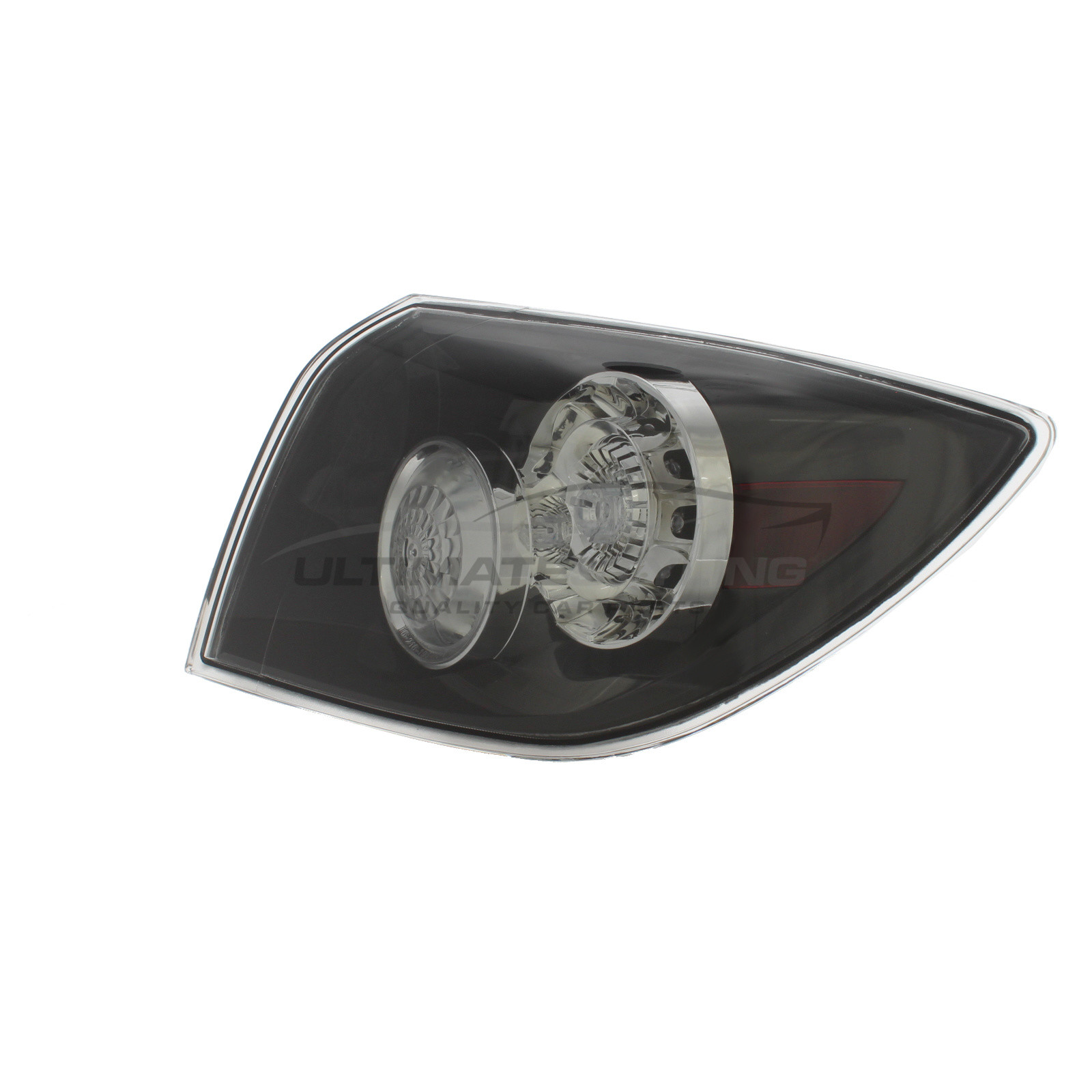 Mazda 3 2004-2009 LED Black Lens With Clear Indicator Outer (Wing) Rear  Light / Tail Light Excluding Bulb Holder Drivers Side (RH)