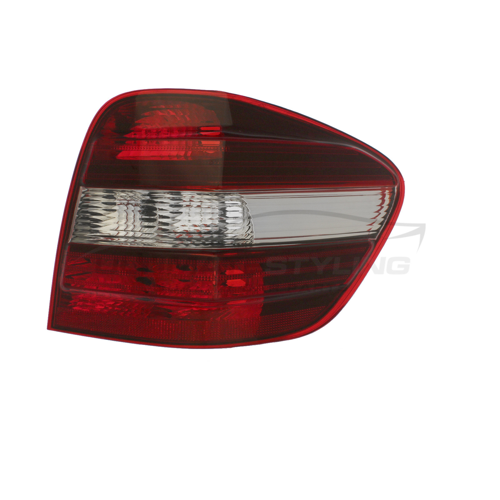 Mercedes Benz M Class 2008-2012 Non-LED Red Lens With Clear Indicator Rear Light / Tail Light Excluding Bulb Holder Drivers Side (RH)