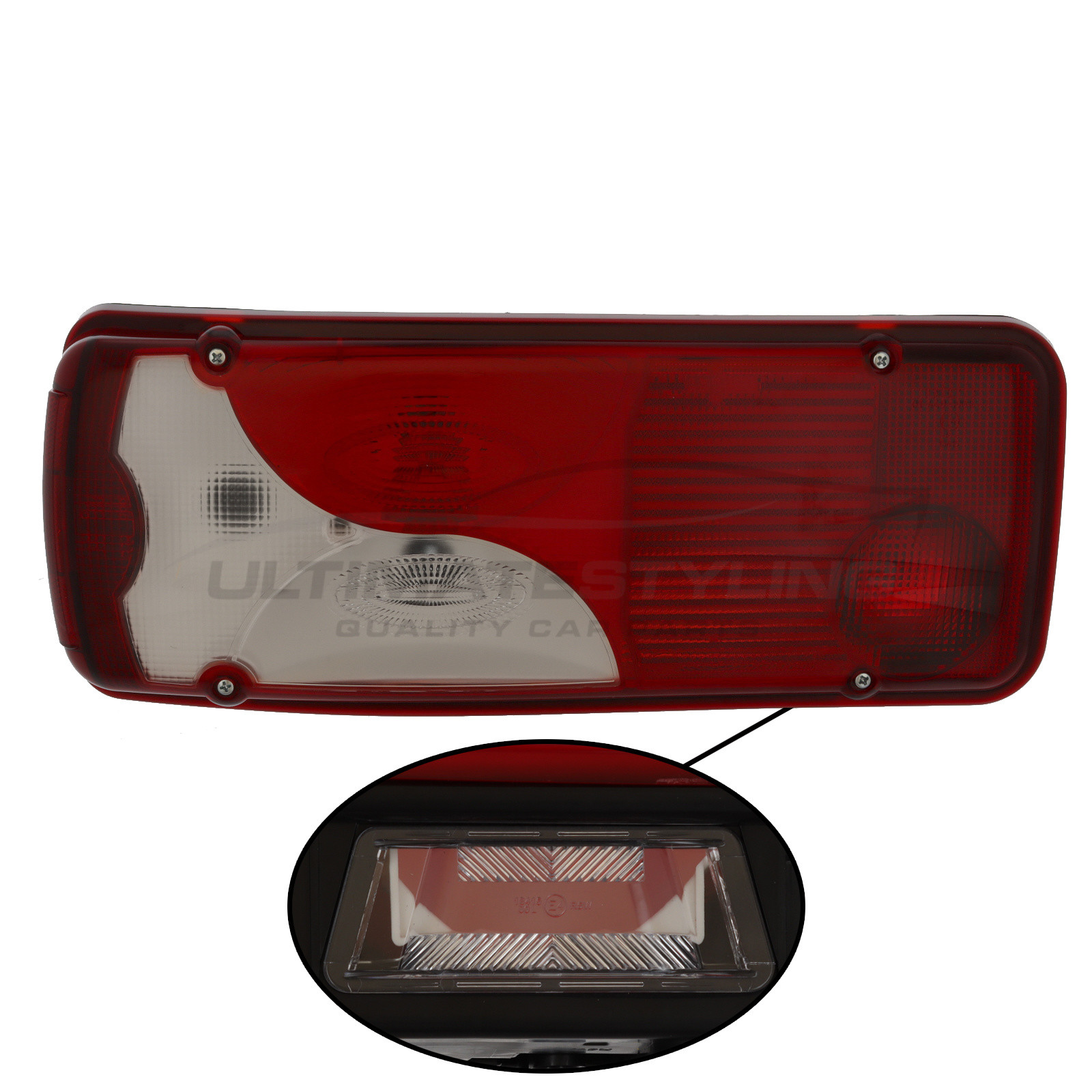 Mercedes Benz Sprinter 2006-2019 / VW Crafter 2006-2017 Non-LED Red Lens With Clear Indicator Rear Light / Tail Light - Complete Excluding Bulb Holder Passenger Side (LH)