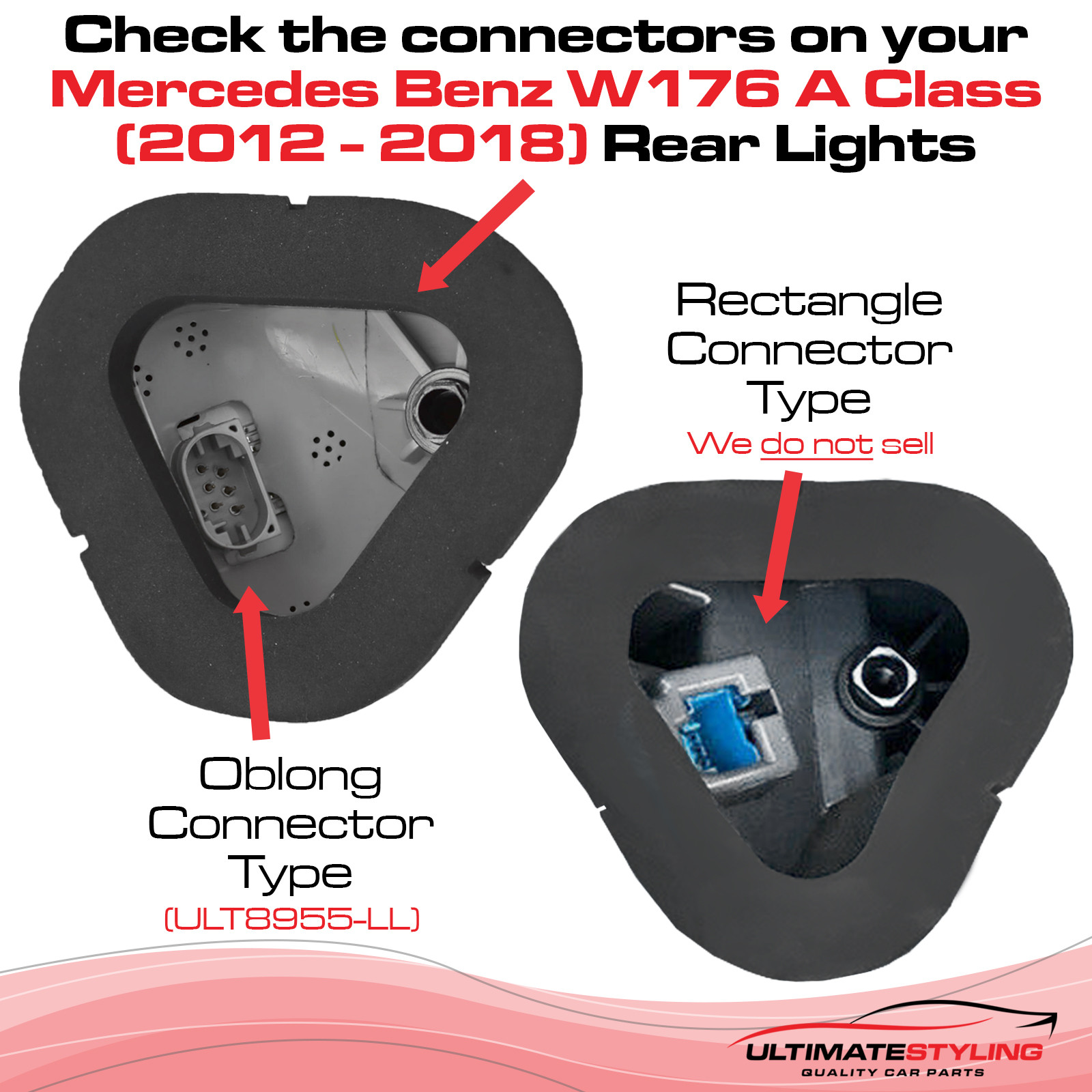 Mercedes Benz A Class 2012-2015 LED with Clear Indicator Rear Light / Tail Light Including Bulb Holder Passenger Side (LH)