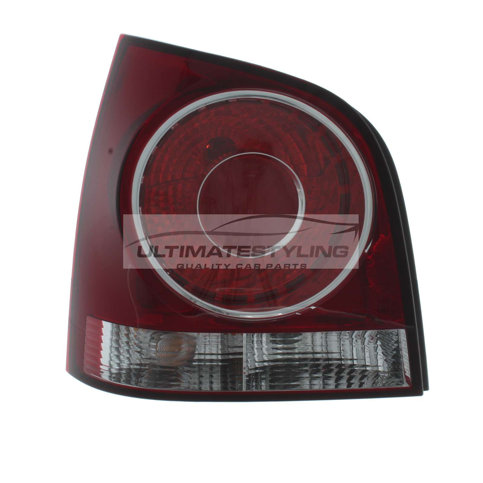 VW Polo 2005-2010 Non-LED Red Surround Rear Light / Tail Light Including Bulb Holder Passenger Side (LH)