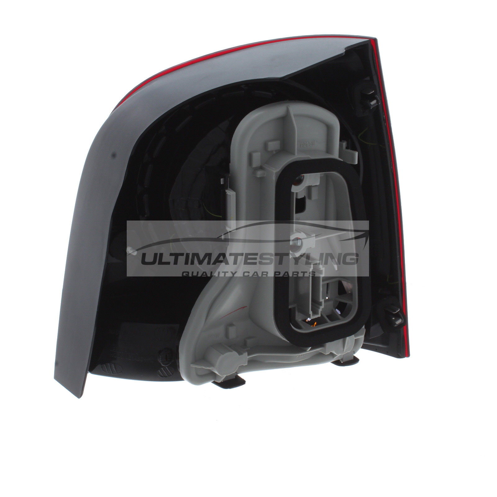 VW Polo 2005-2010 Non-LED Red Surround Rear Light / Tail Light Including Bulb Holder Passenger Side (LH)