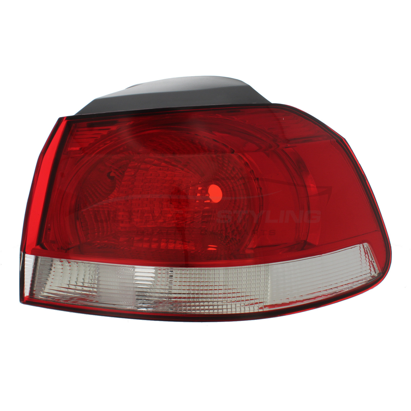 VW Golf 2009-2013 Non-LED Red & Clear Lens Outer (Wing) Rear Light / Tail Light Excluding Bulb Holder Drivers Side (RH)