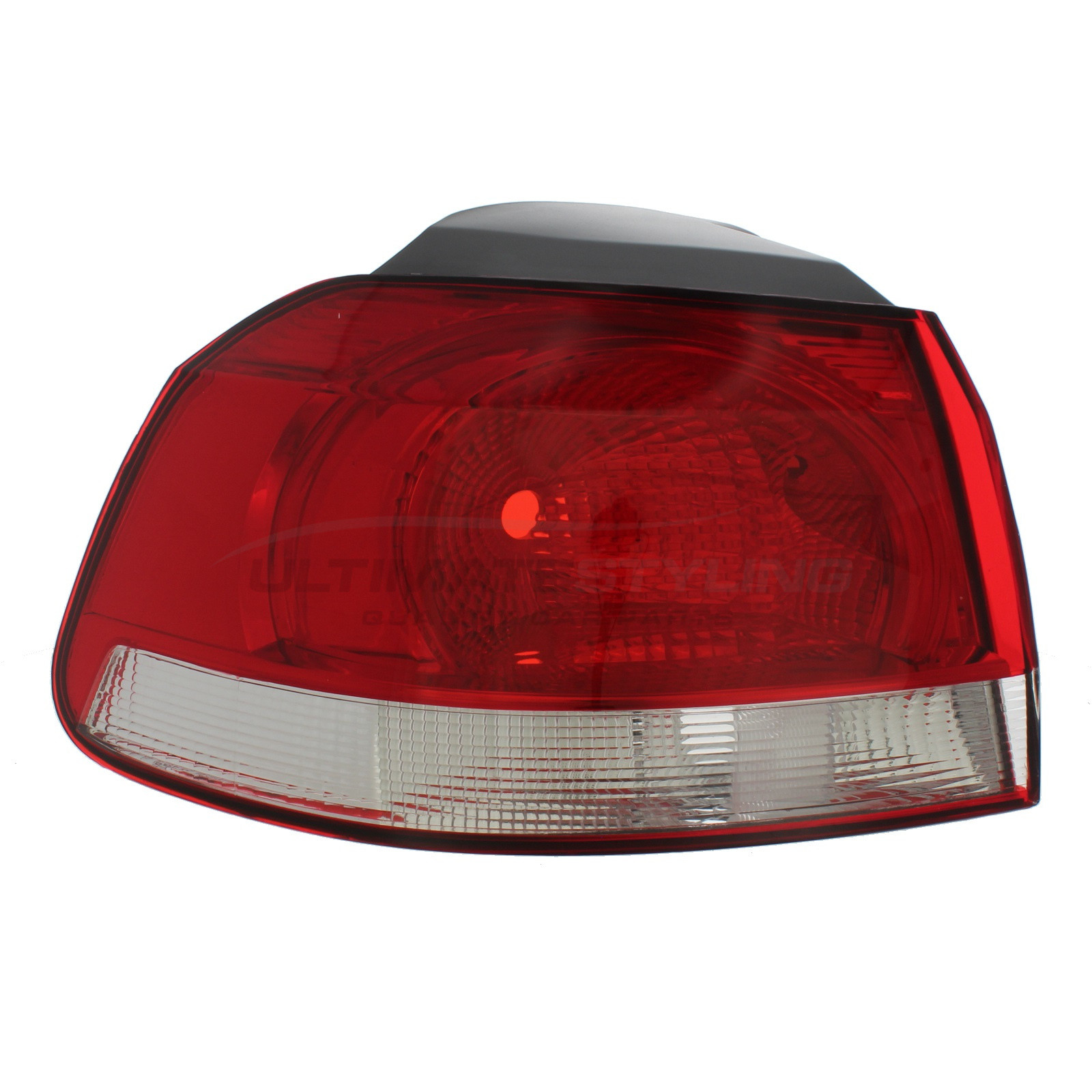 VW Golf 2009-2013 Non-LED Red & Clear Lens Outer (Wing) Rear Light / Tail Light Excluding Bulb Holder Passenger Side (LH)