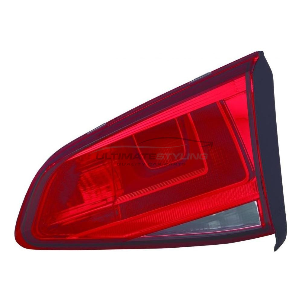 VW Golf 2012-2017 Non-LED Red & Clear Lens Inner (Boot) Rear Light / Tail Light Excluding Bulb Holder Drivers Side (RH)
